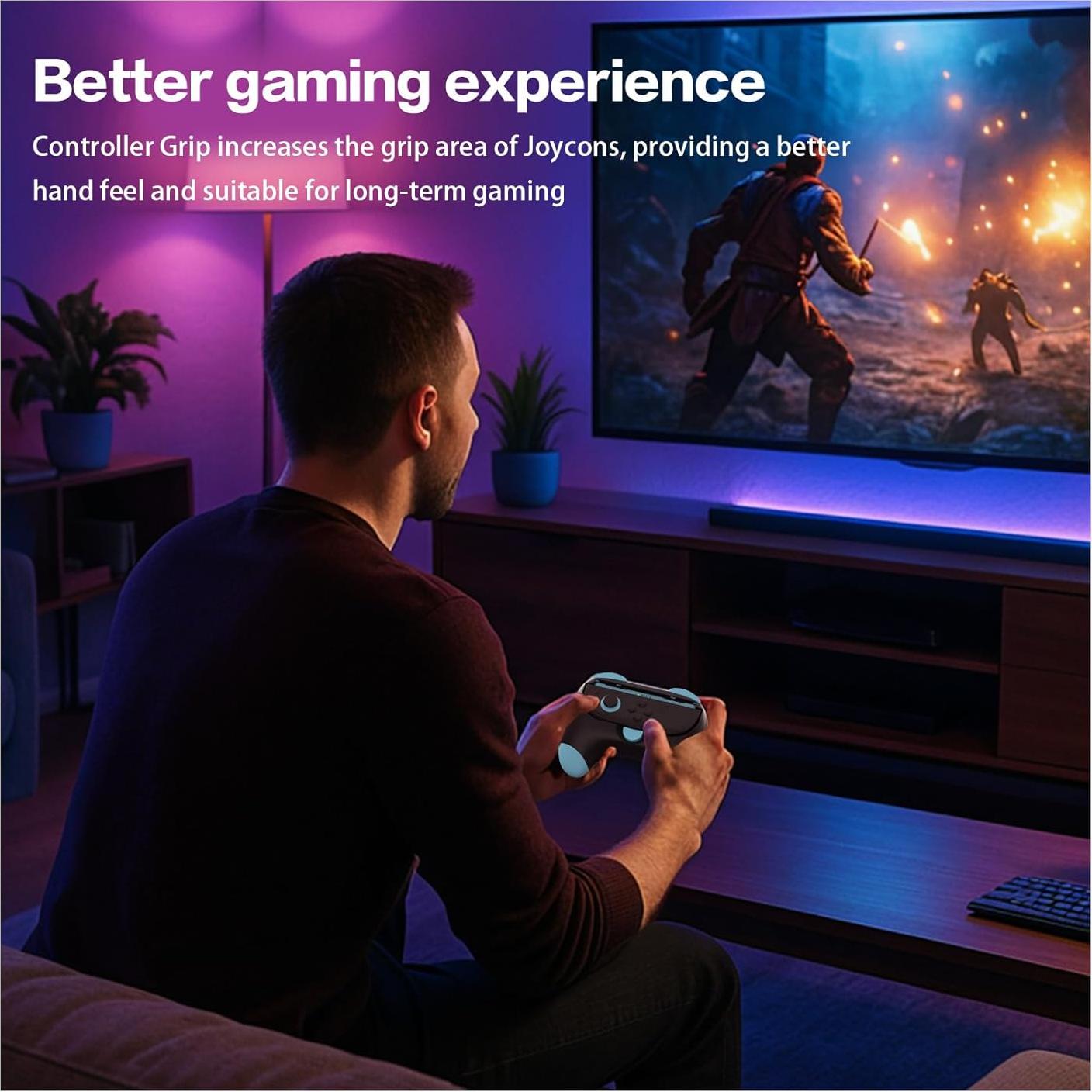 Agarraderas Ergonómicas HeatFun para Joy-Con Switch 2 - Negro