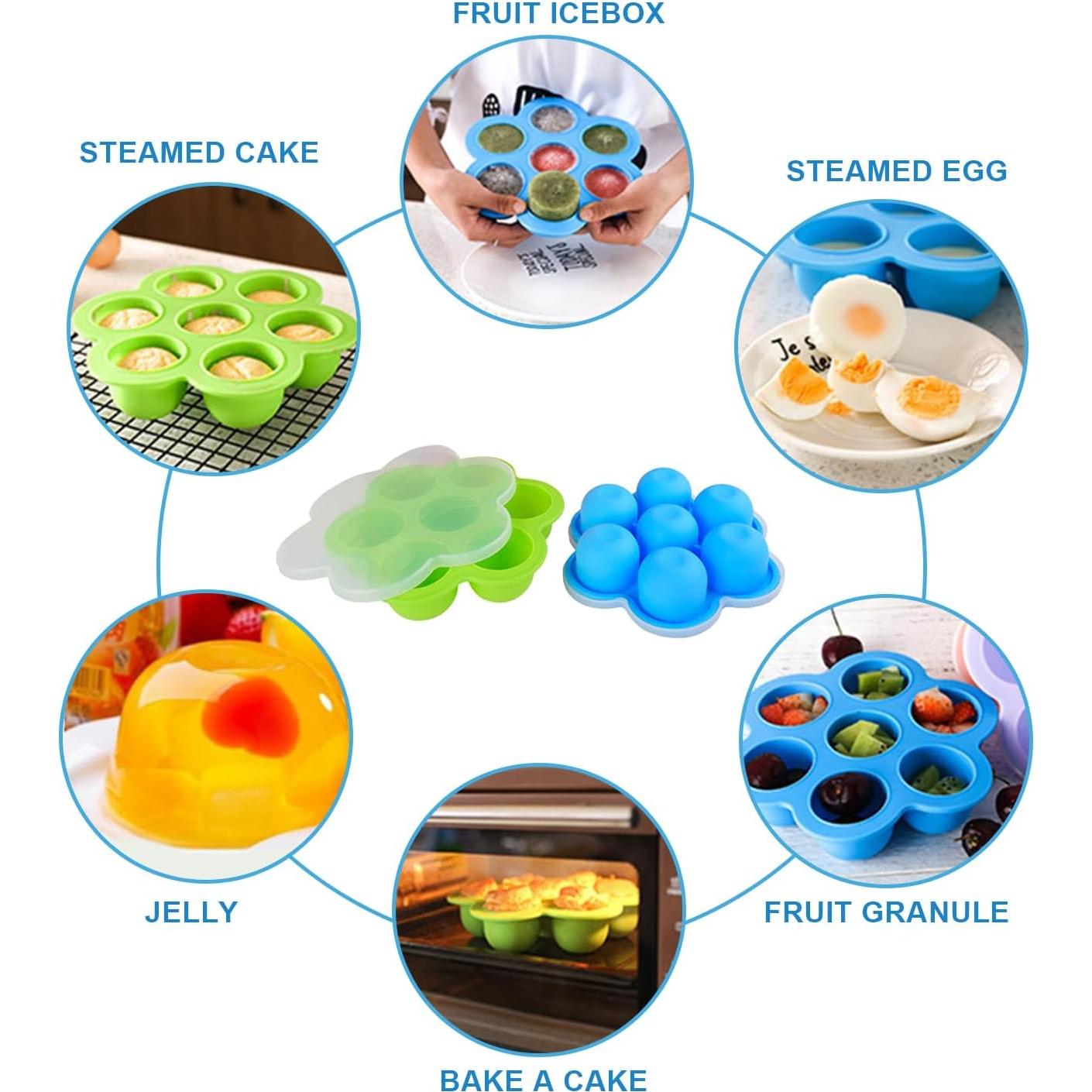 Molde de Silicona para Huevos JJYHEHOT 2 Piezas 7 Cavidades