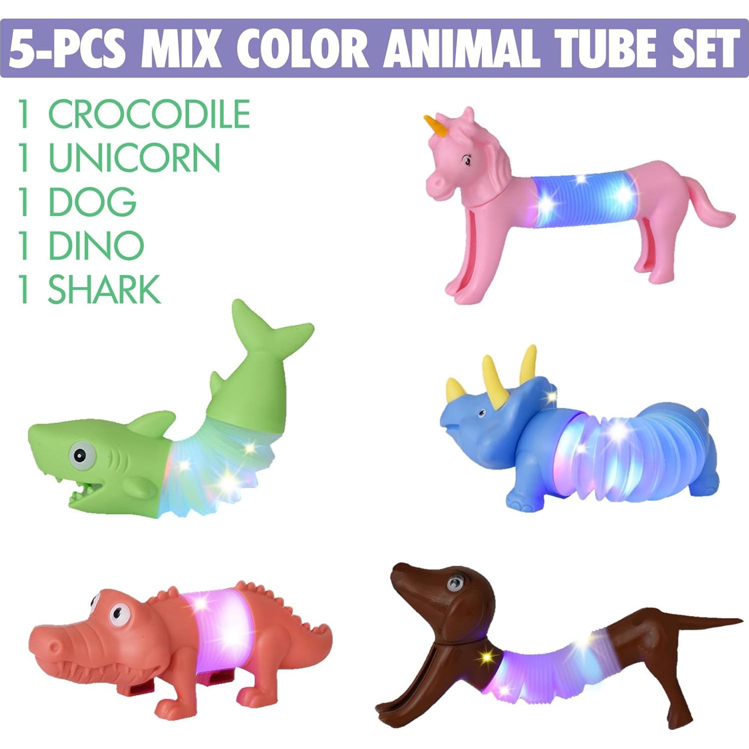 Paquete de 10 Tubos LED Pop Boxgear para Niños - Juguetes Sensoriales