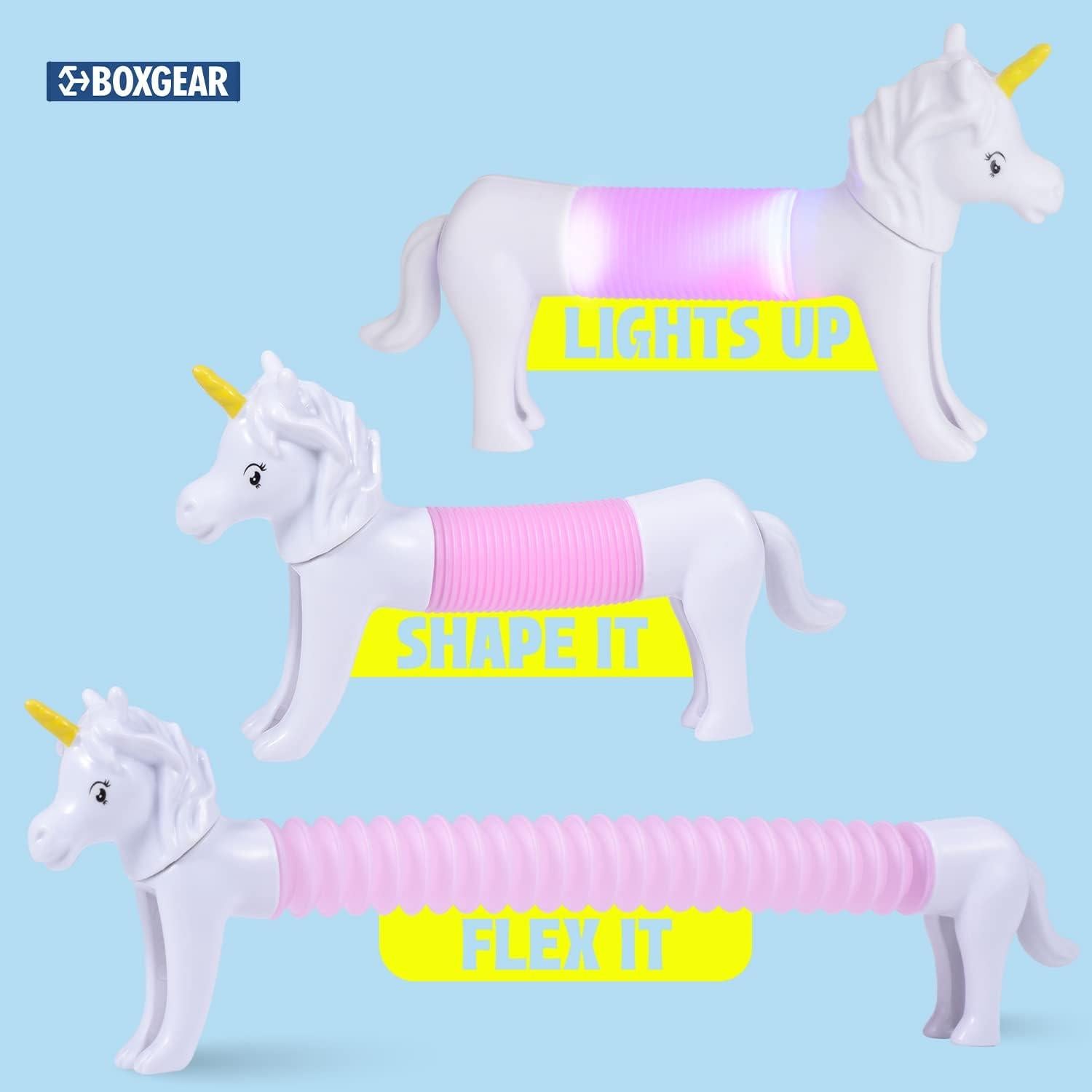 Paquete de 10 Tubos LED Pop Boxgear para Niños - Juguetes Sensoriales