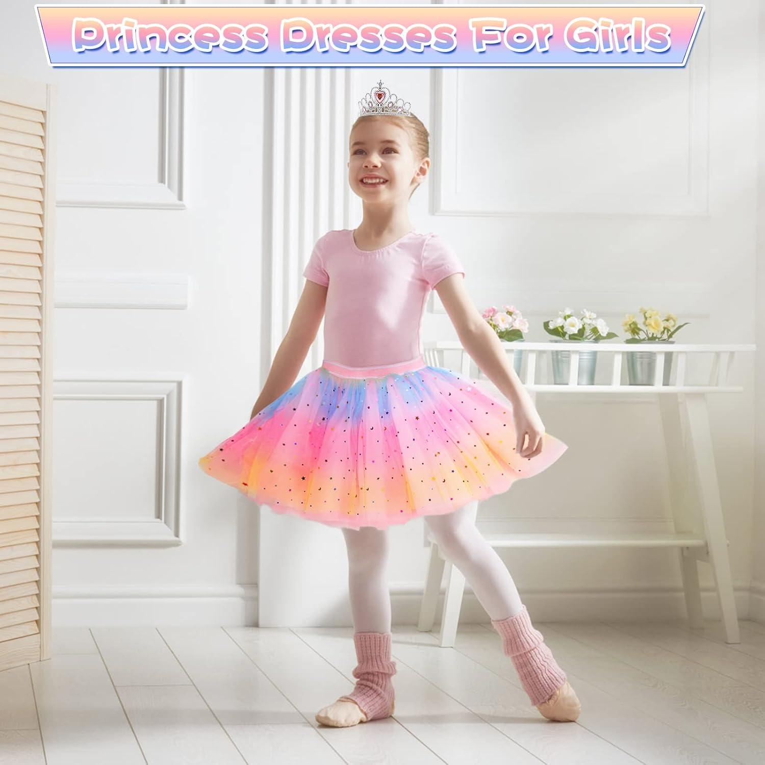 Vestido de Princesa para Niñas 4-6 Años con Capa y Accesorios