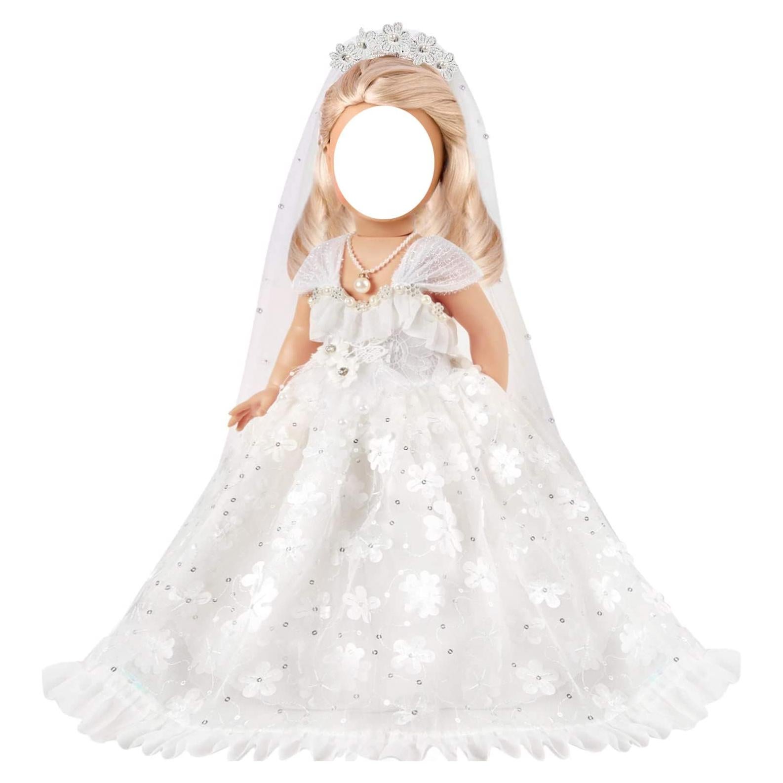 Conjunto de Vestido de Boda para Muñeca 18" Lausomile