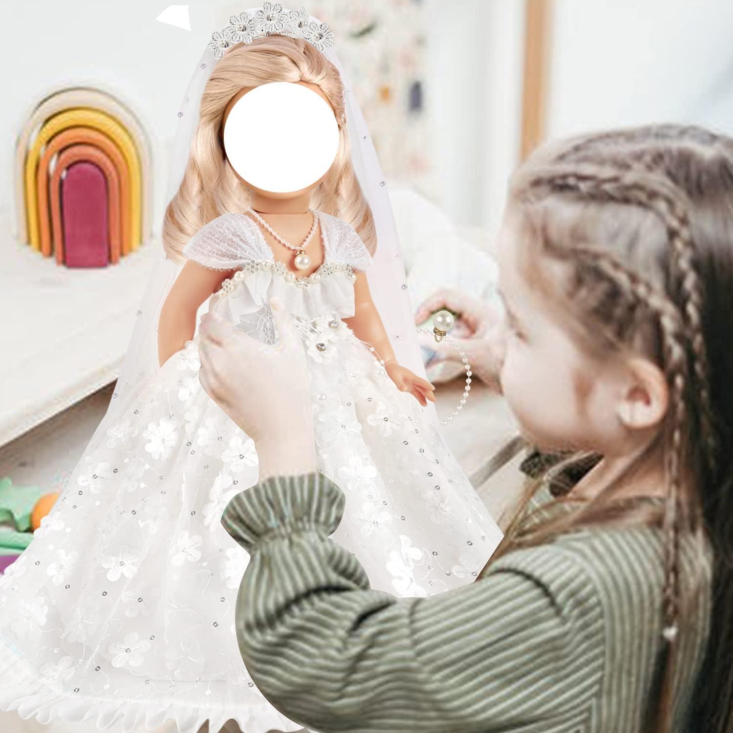 Conjunto de Vestido de Boda para Muñeca 18" Lausomile