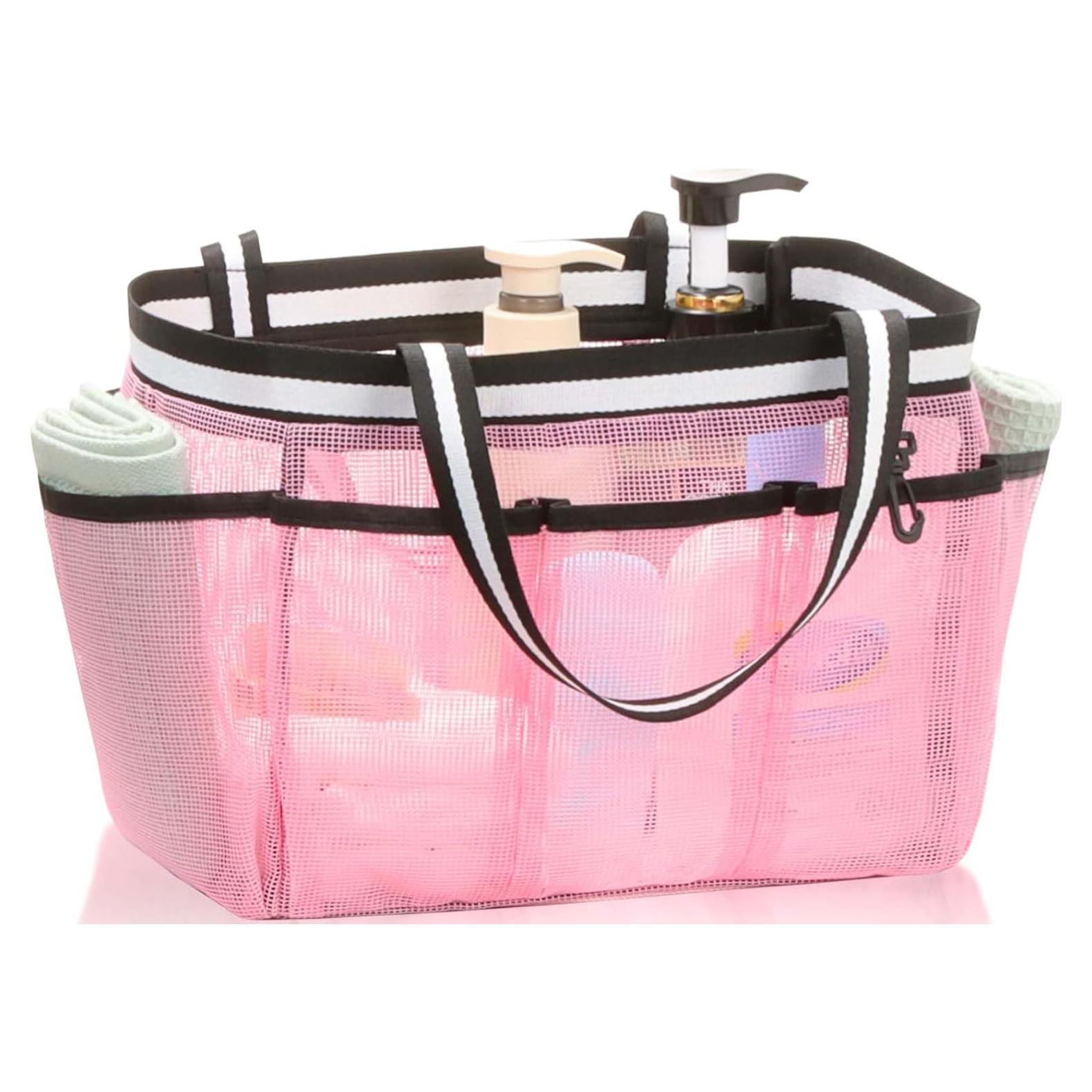 Caddy de Ducha Ocim XL Portátil Malla Rosa 7 Bolsillos