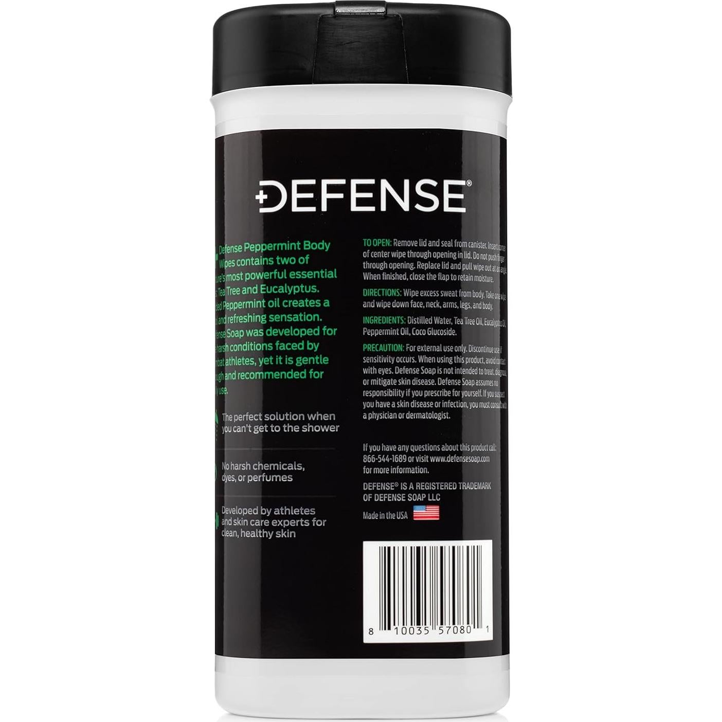 Toallitas Corporales Menta Defense Soap 40 Unidades