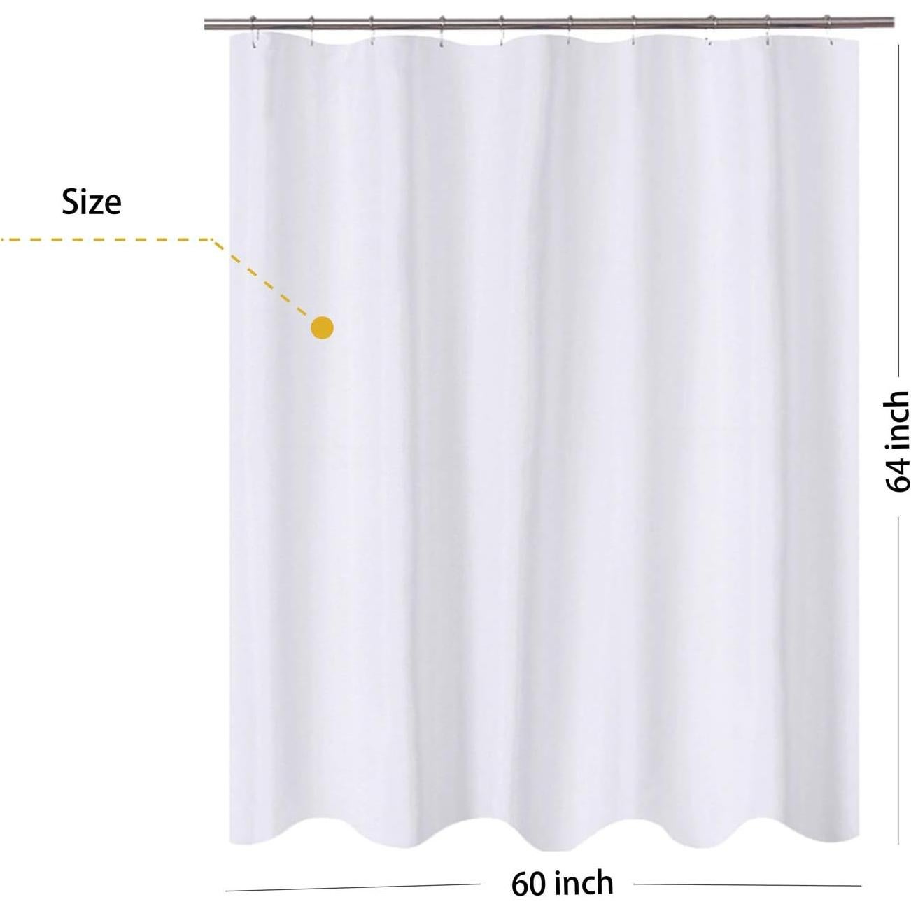 Cortina de Ducha N&Y HOME 152x163 cm Blanca con Ojetes