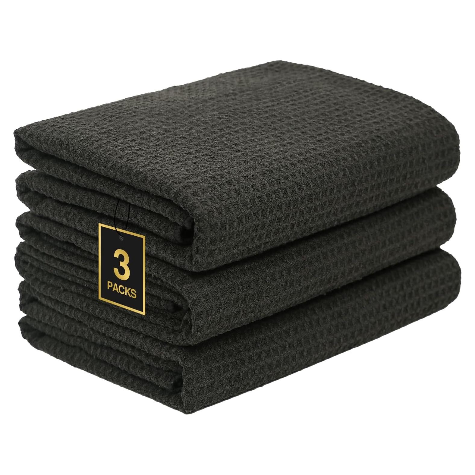 Toalla de Camping SOOWASH 3 Pzas Microfibra Negra 68x140cm