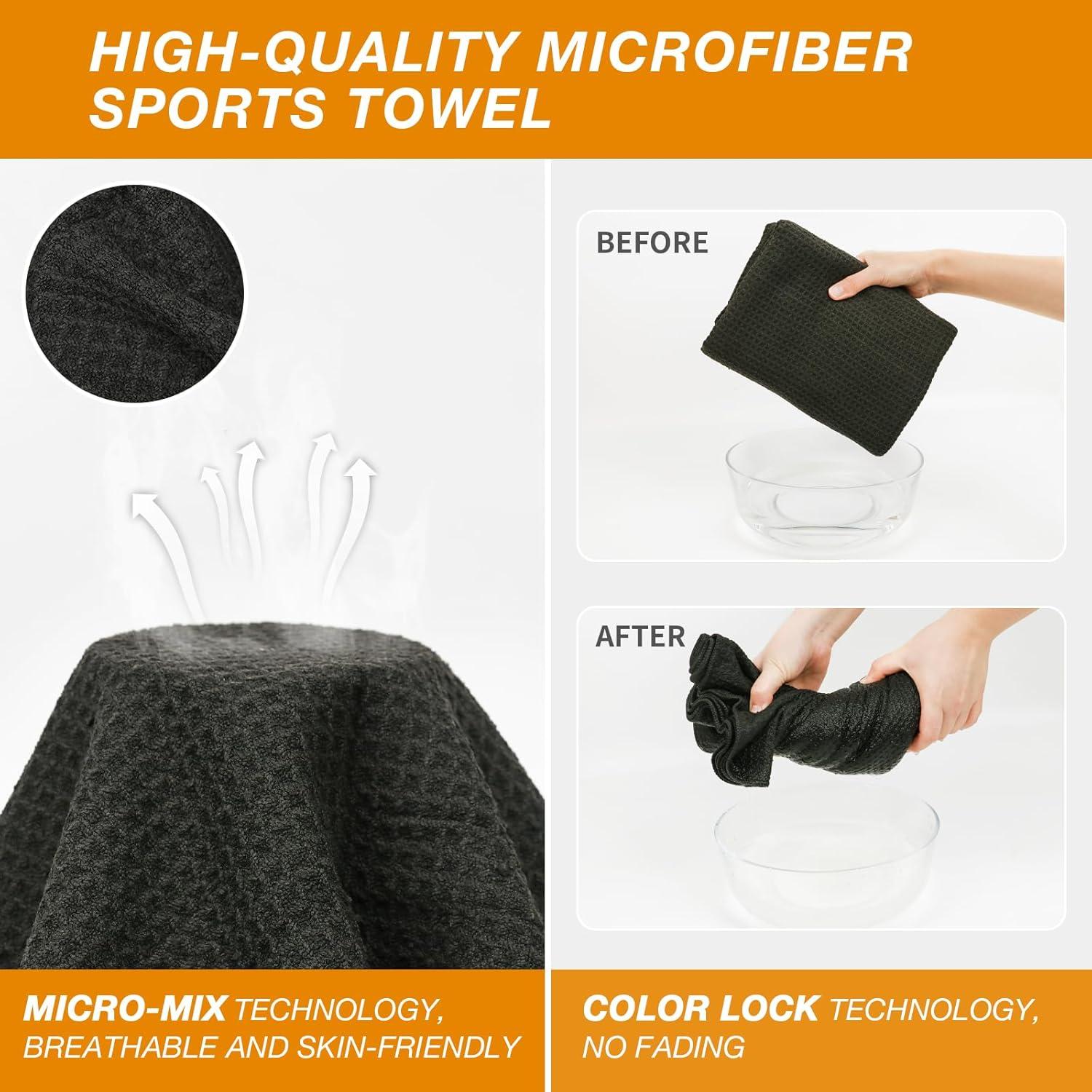 Toalla de Camping SOOWASH 3 Pzas Microfibra Negra 68x140cm