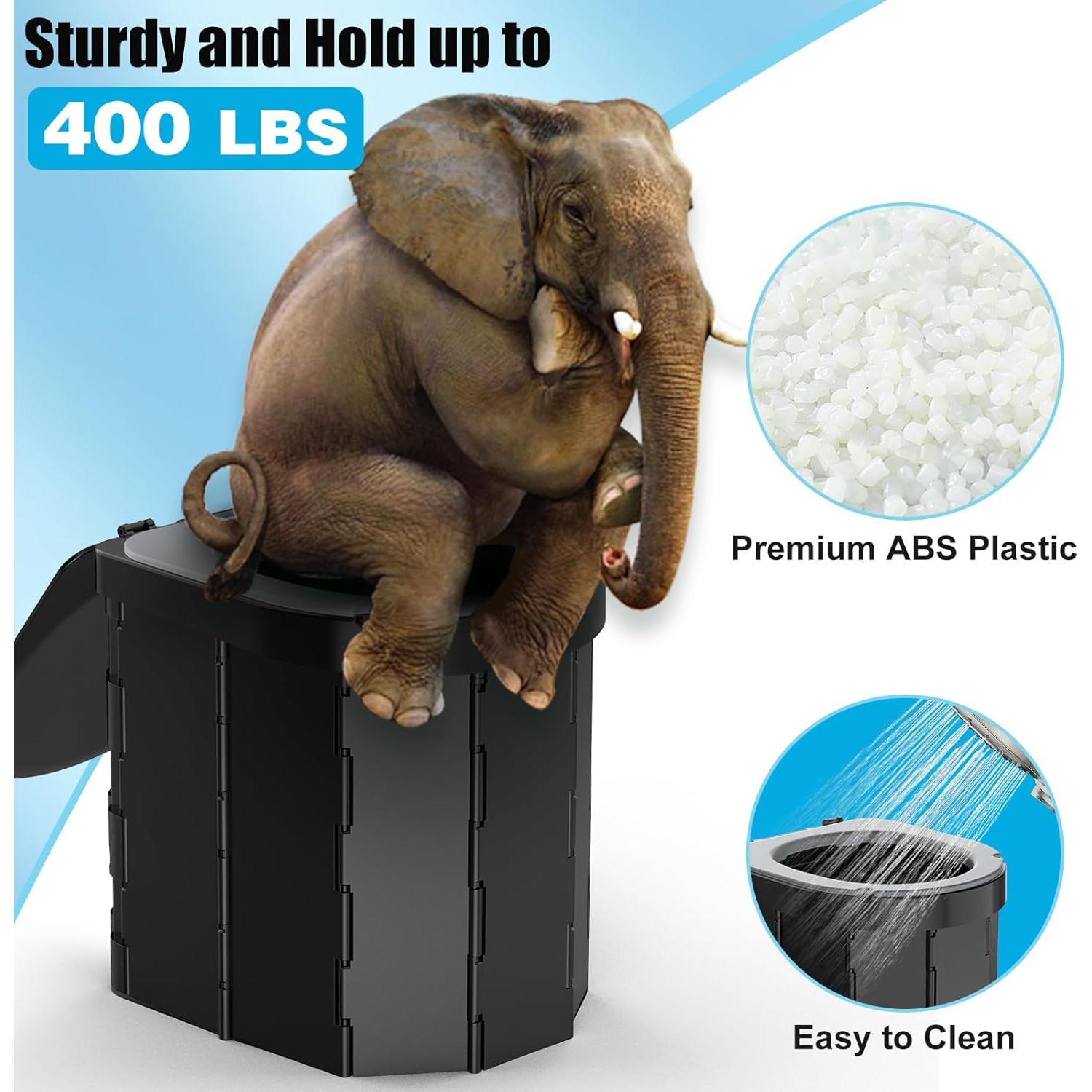 Inodoro Portátil PAHTTO Plegable con Cojín y Soporte Papel