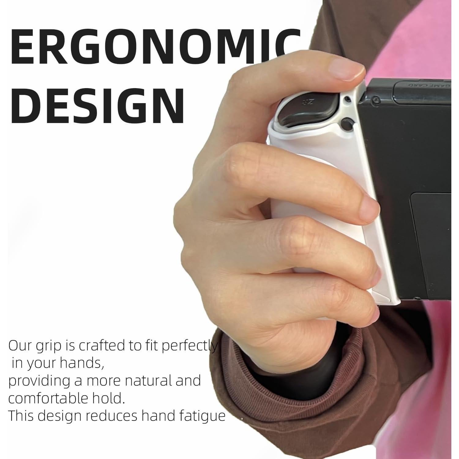 Agarre Ergonómico Joy-Con MystiForge MF112 con Tapas de Pulgar