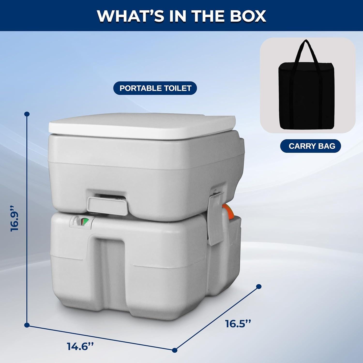 Inodoro Portátil SereneLife 5.2 Galones con Bolsa Gris