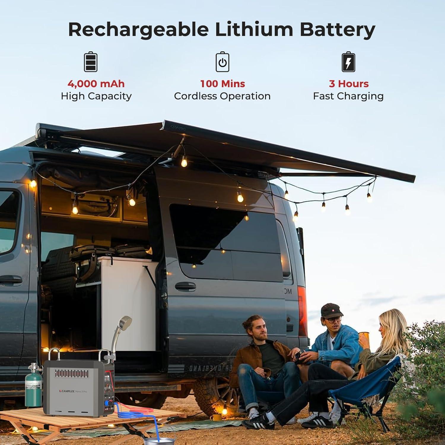 Calentador de Agua Portátil CAMPLUX Nano 3 Pro 6.2 kg