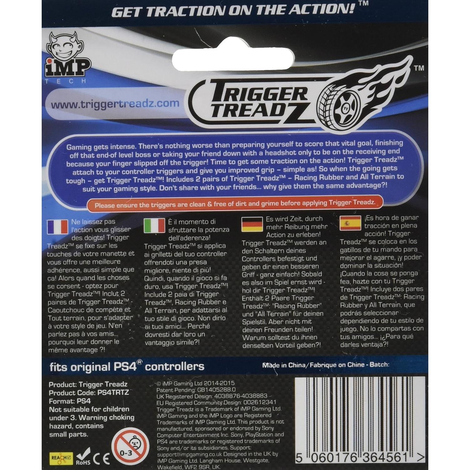 Gomas Antideslizantes para Gatillos Snakebyte PS4 - 4 Piezas