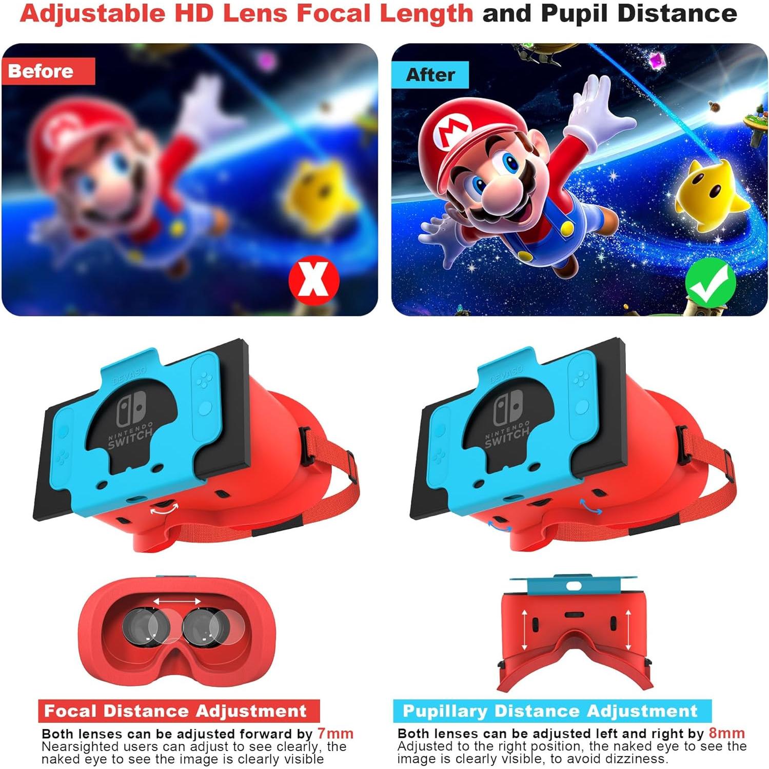 Auriculares VR TIMETOP para Nintendo Switch OLED - Lentes HD Ajustables