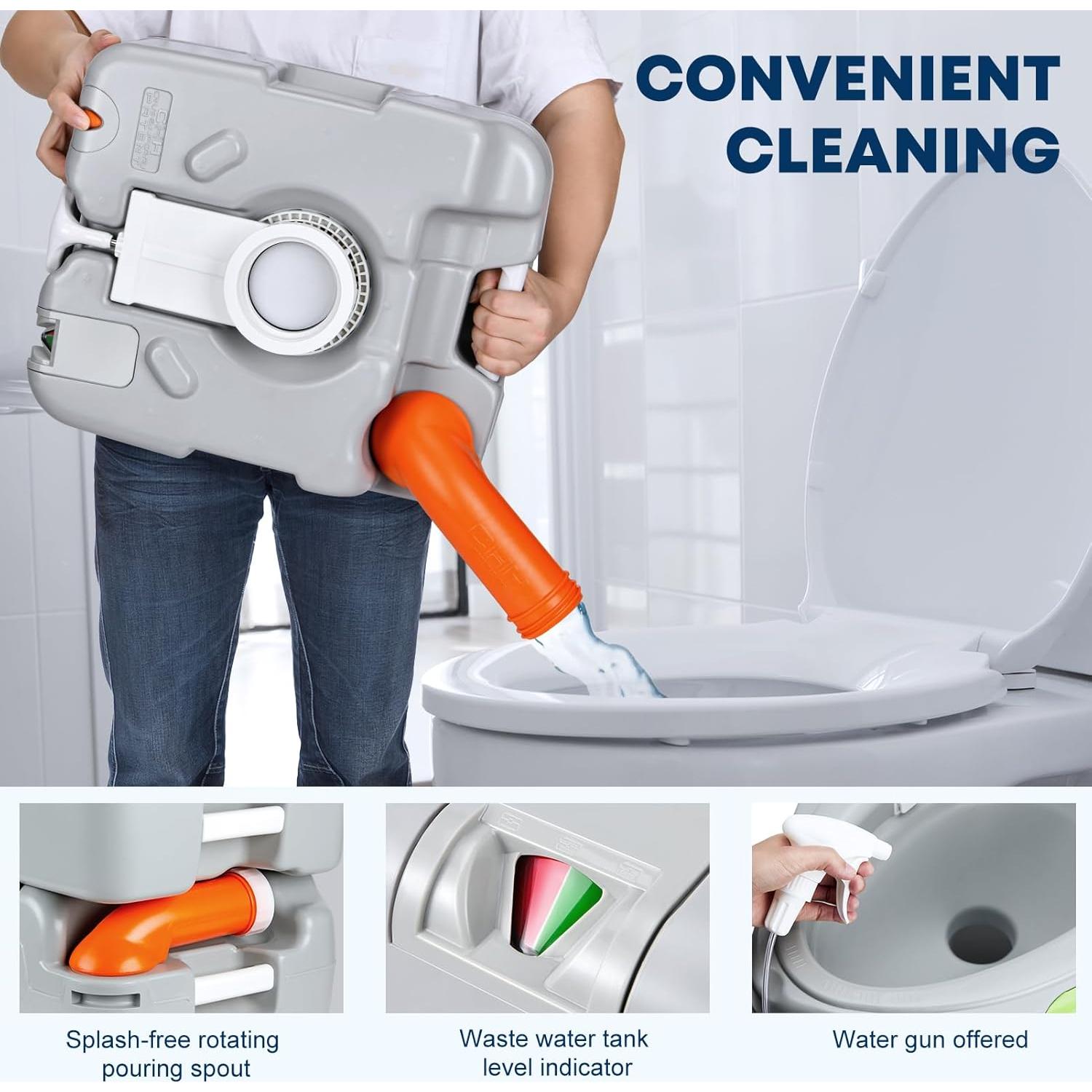 Inodoro Portátil Kohree 5.8 Gal con Asiento Diagonal