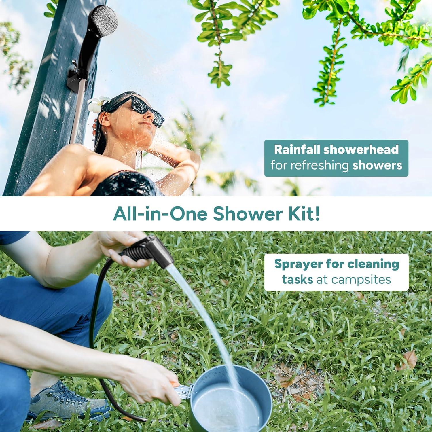 Ducha Portátil DR.PREPARE 17L con Bomba y Batería USB