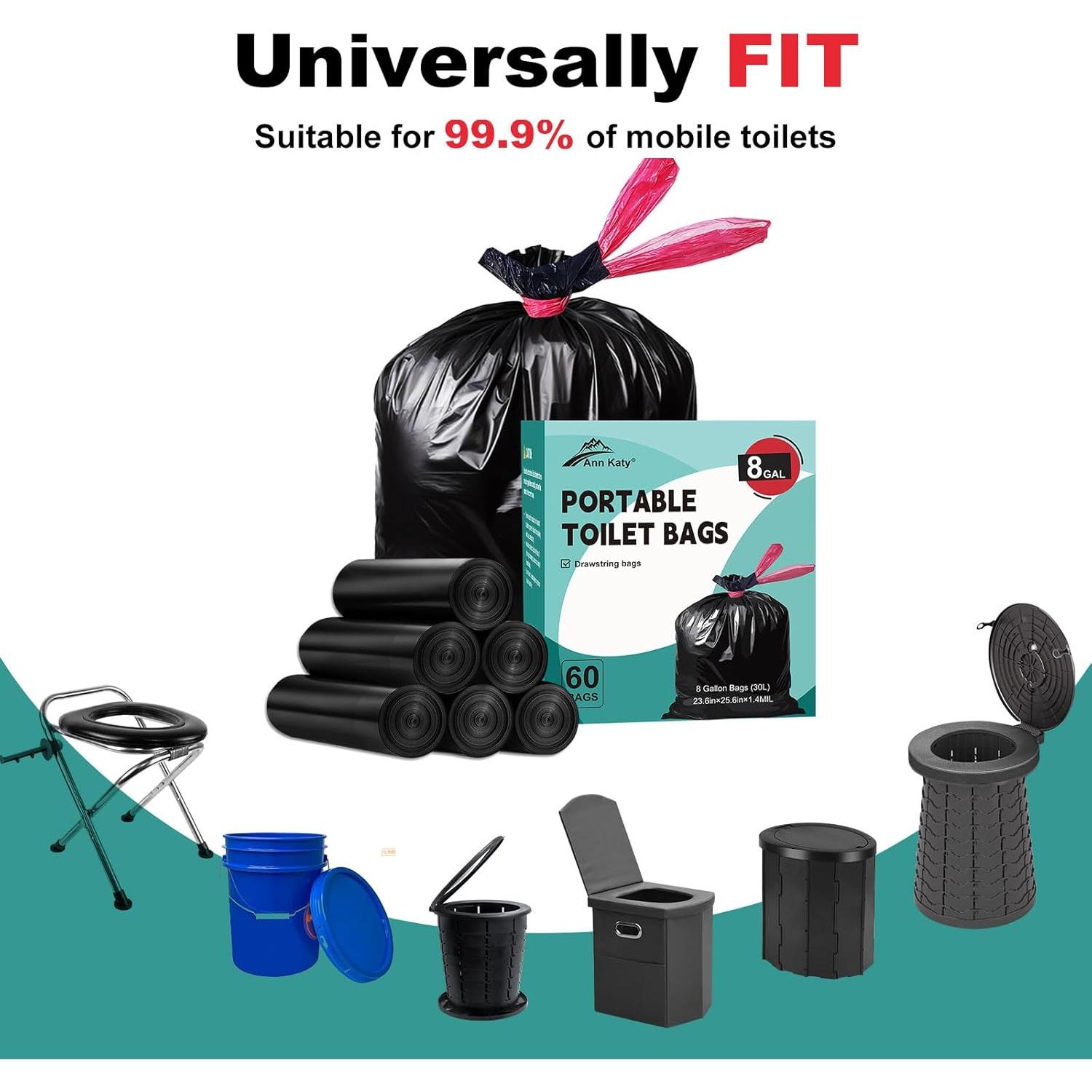 Bolsas de Inodoro Portátiles Ann Katy 60 Piezas 30L