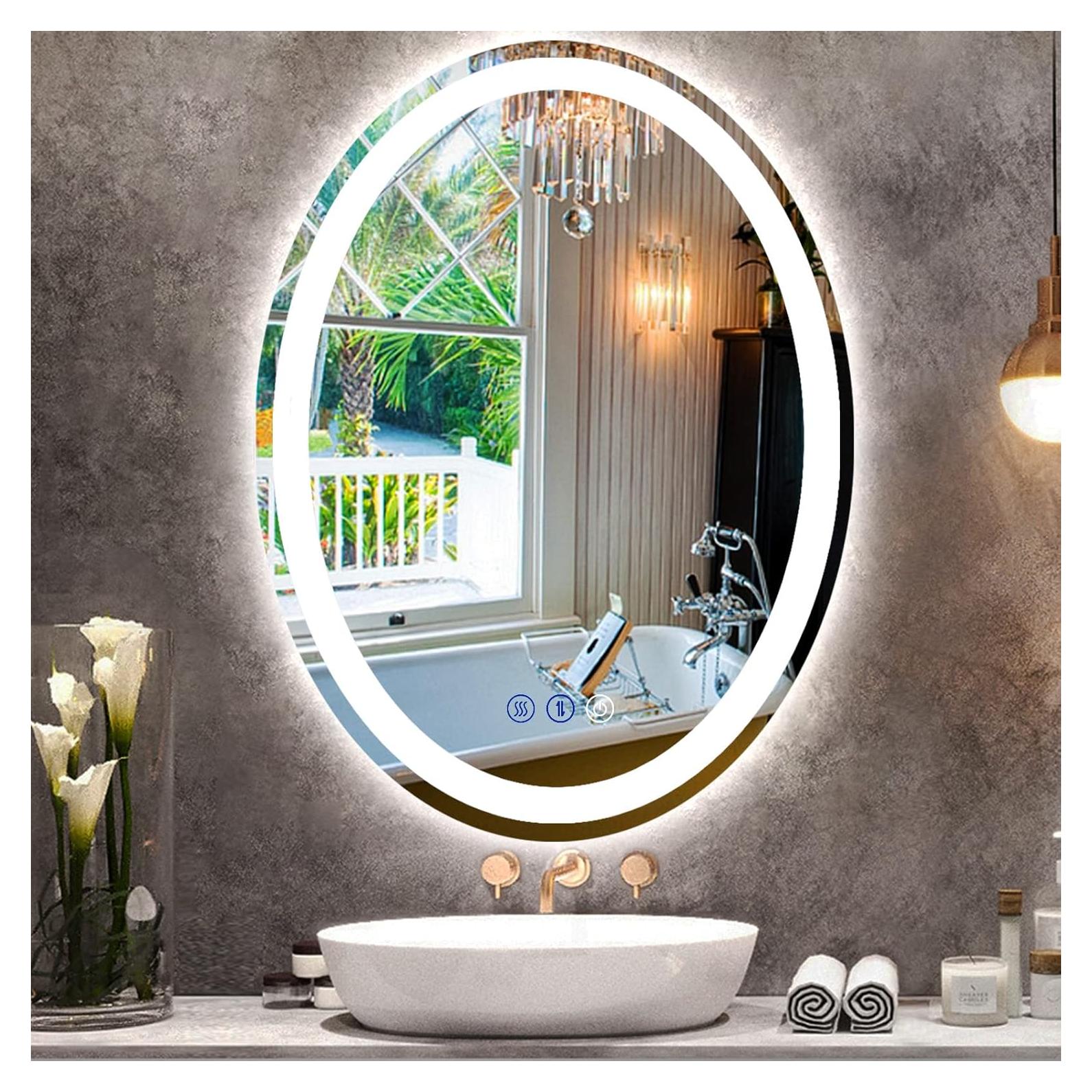 Espejo Ovalado Iluminado DIDIDADA 81 x 61 cm 3 Luces Ajustables