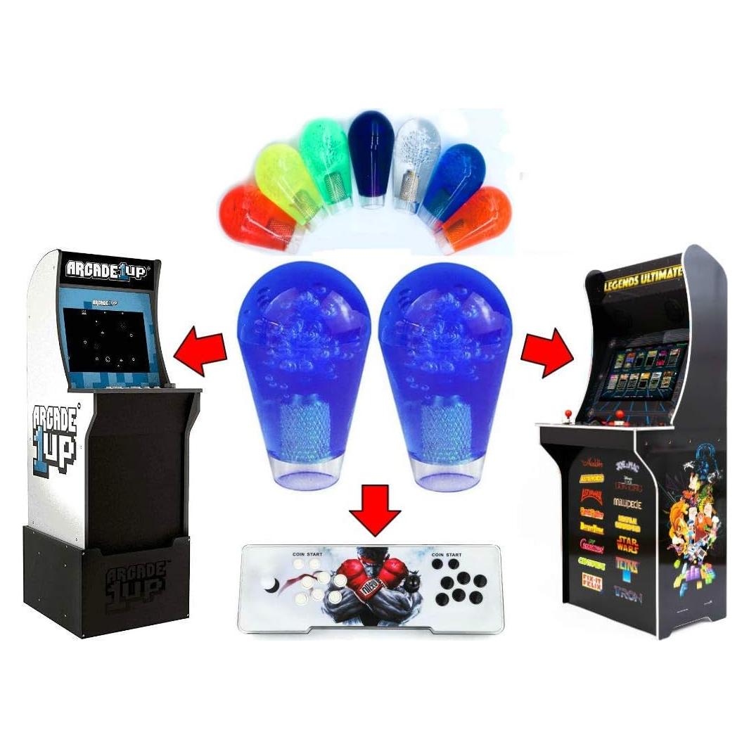 Juego de 2 Mangos de Joystick Transparentes Alvatron Azul