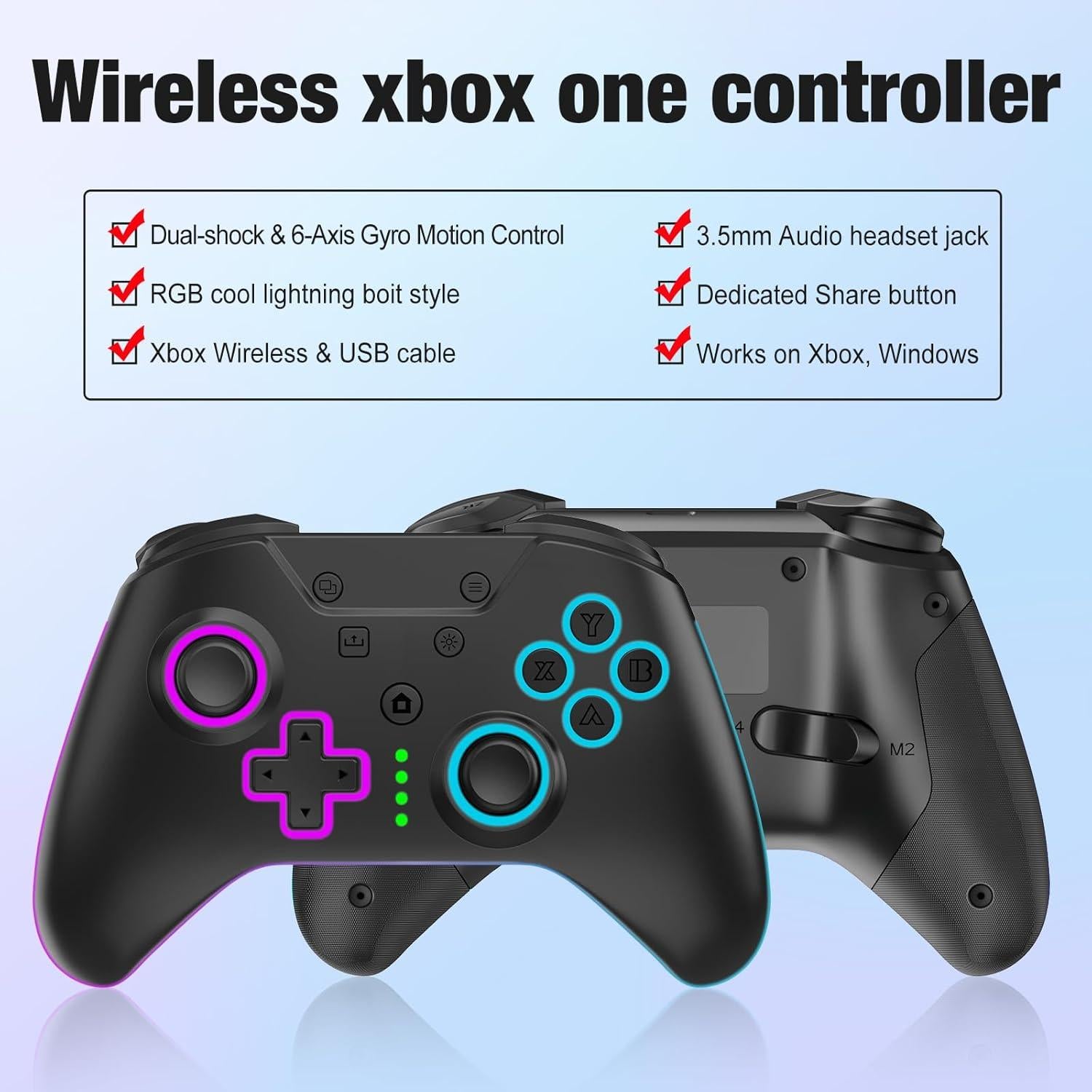 Controlador Inalámbrico SANGDER Xbox One Negro con RGB