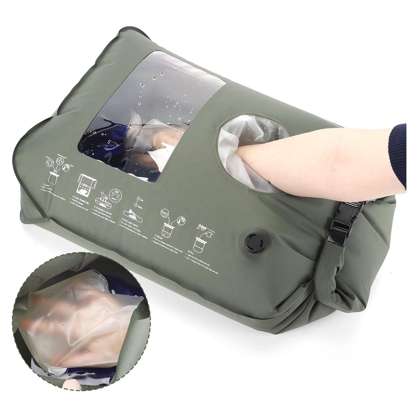 Lavadora Portátil Henlisen wb01 13.25L Verde Militar