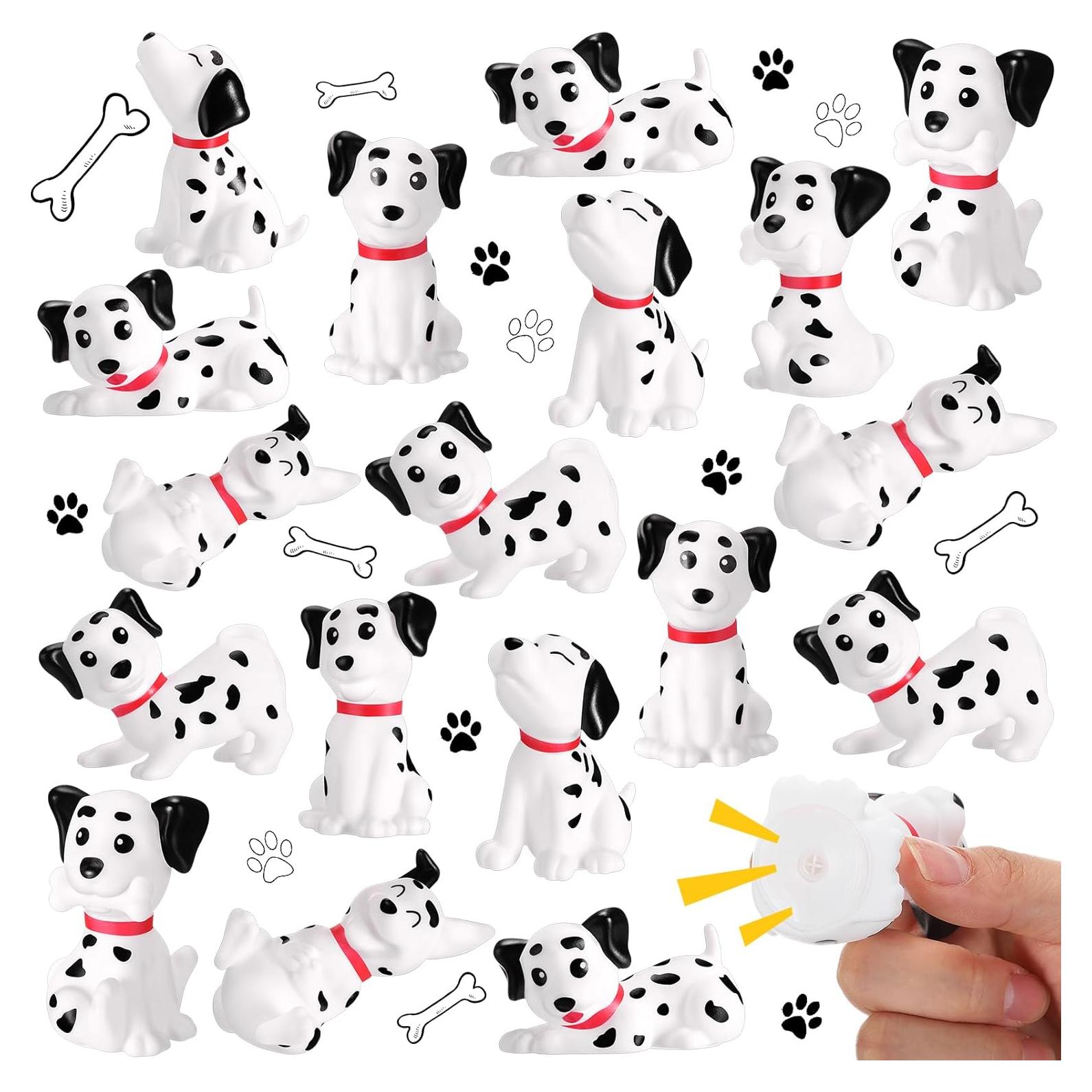 24 Mini Perros Dálmata de Goma HyDren para Baño y Fiesta