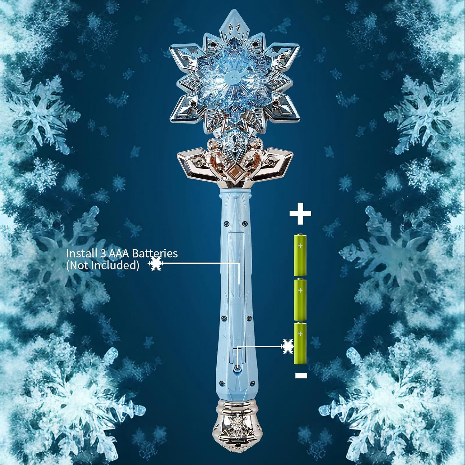 Varita de Copo de Nieve Iluminada Tiempo Efímero 35.6cm Azul