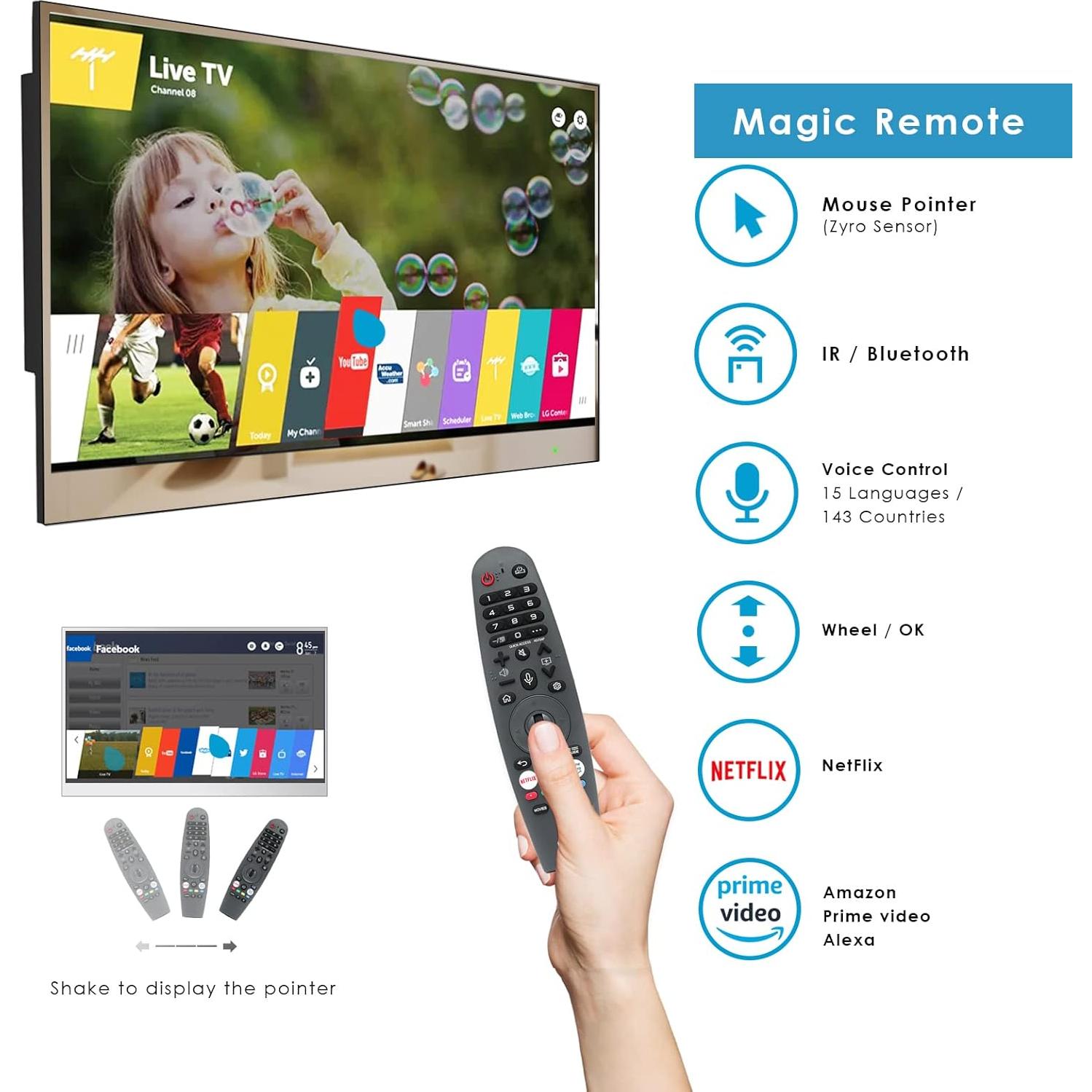 Televisor Espejo 22" Elecsung webOS 1080P Impermeable