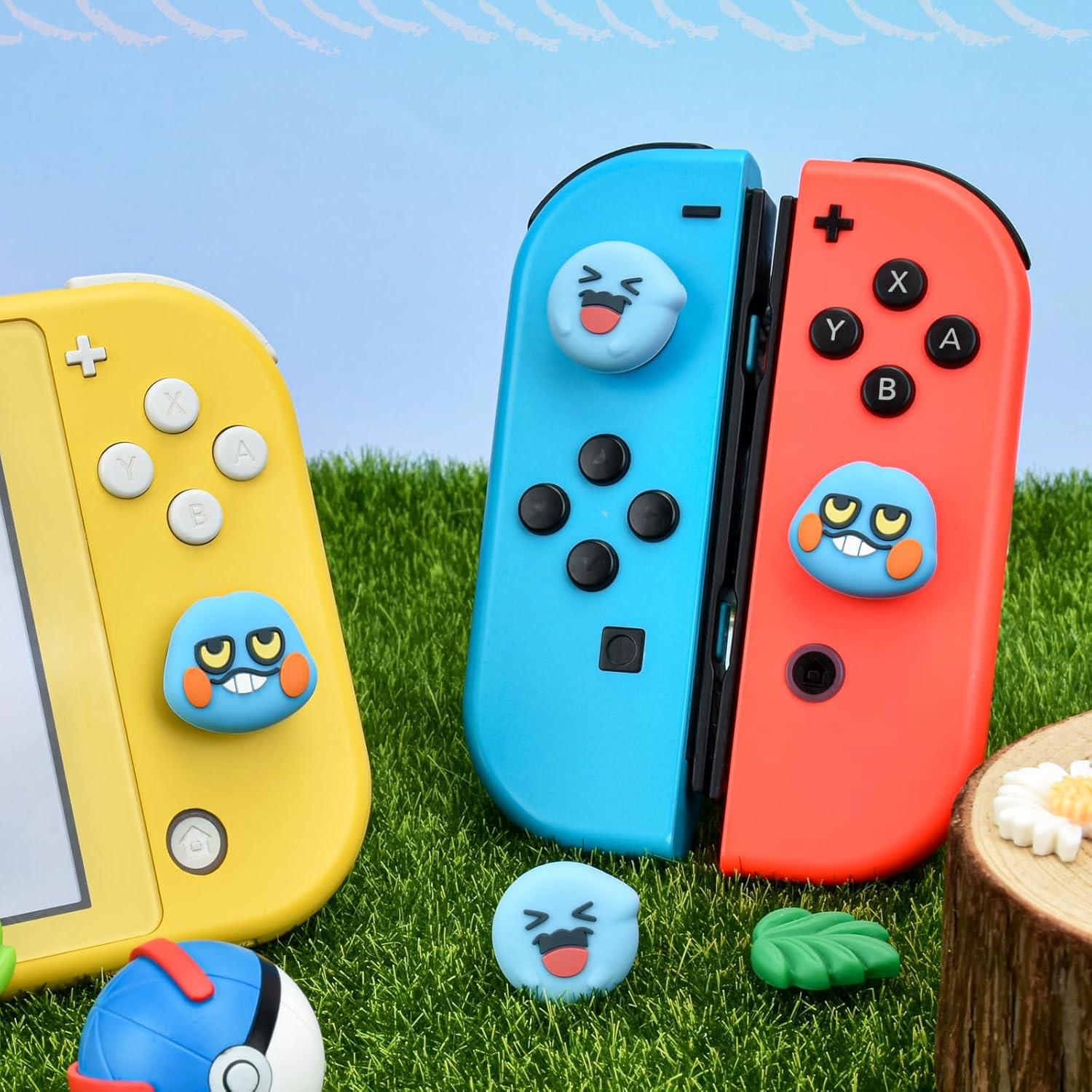 Tapas de agarre para pulgar DLseego Joy-Con Azul - 4 PCS