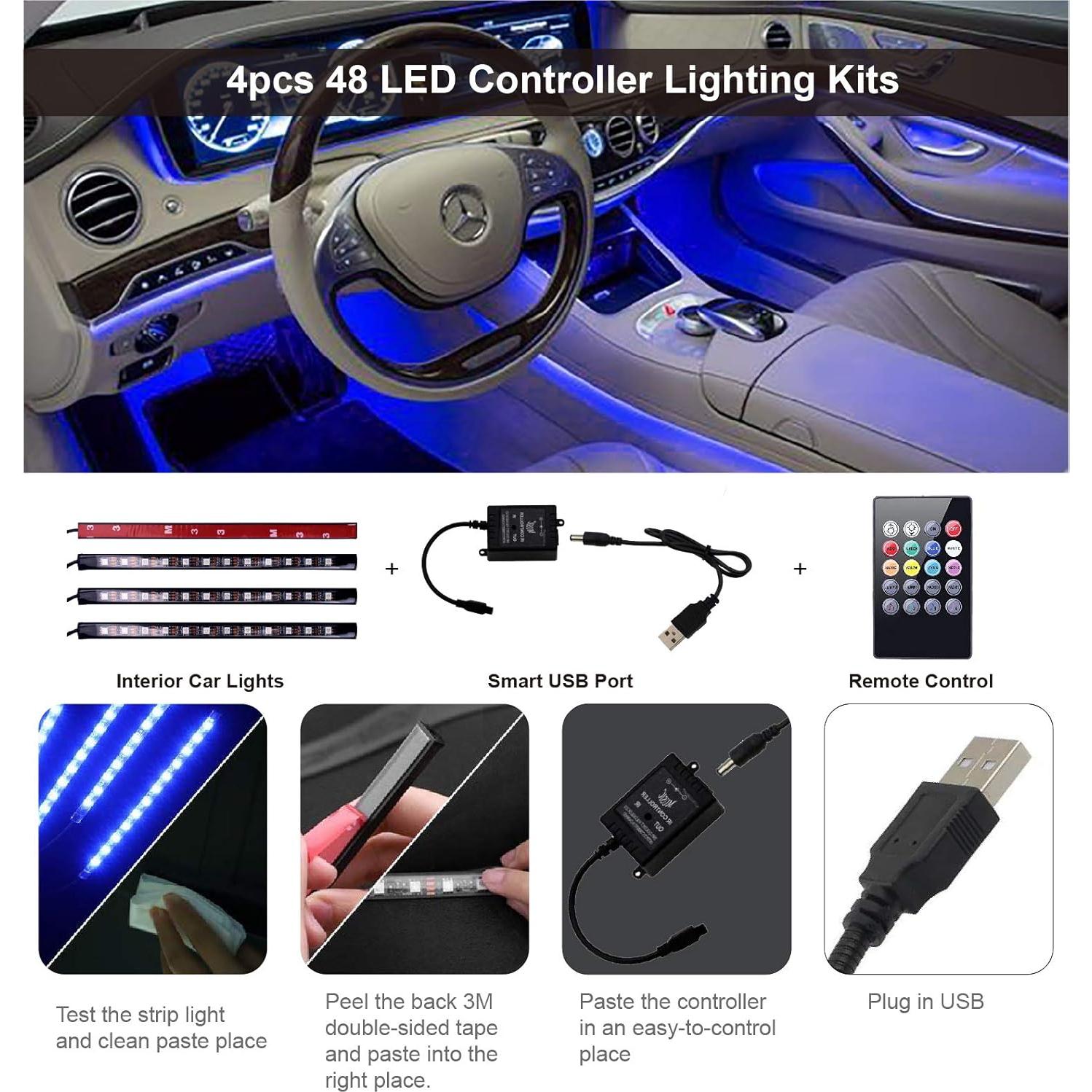 Luces LED de Interior Wanmin RGB con Control Remoto y Sonido