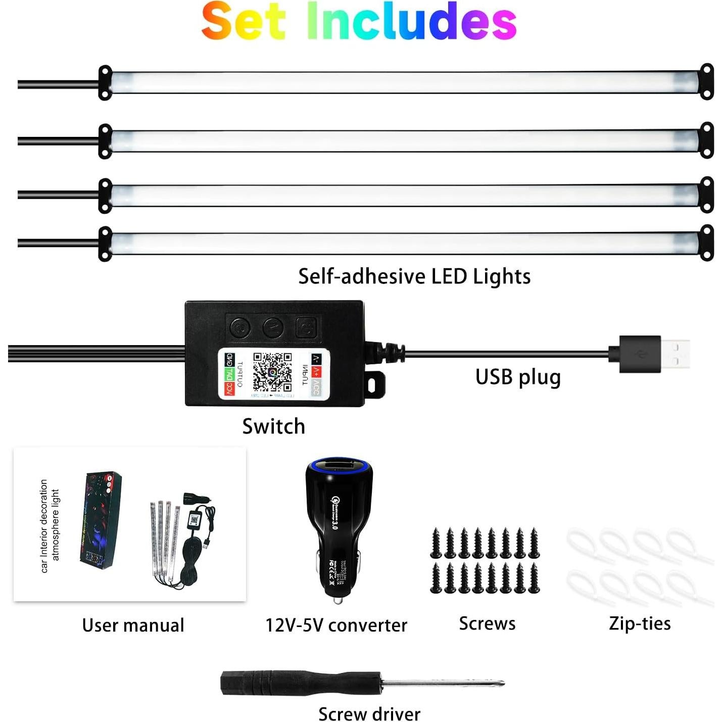Tira de Luz LED Interior GZ5CG FWD-P7210 RGB 210 Modos