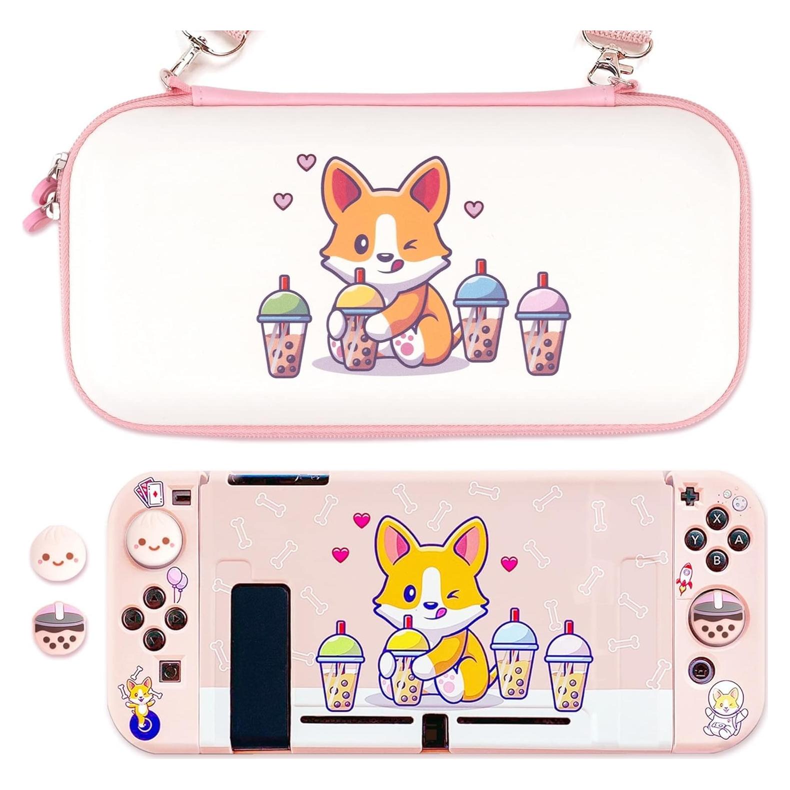 Estuche de Transporte BelugaDesign Corgi Boba para Nintendo Switch