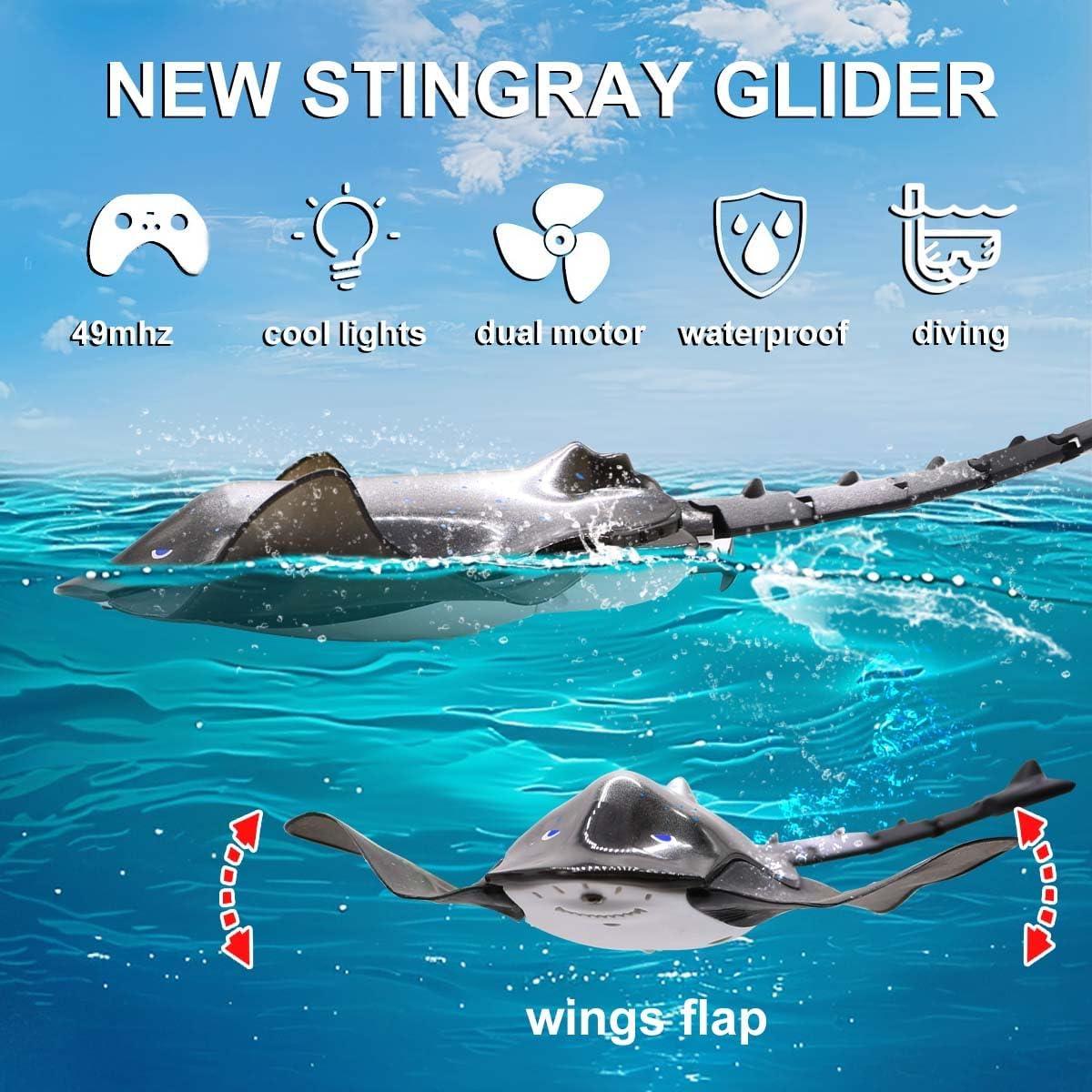 Manta Raya RC de Control Remoto CX - Juguete de Piscina 24x14cm