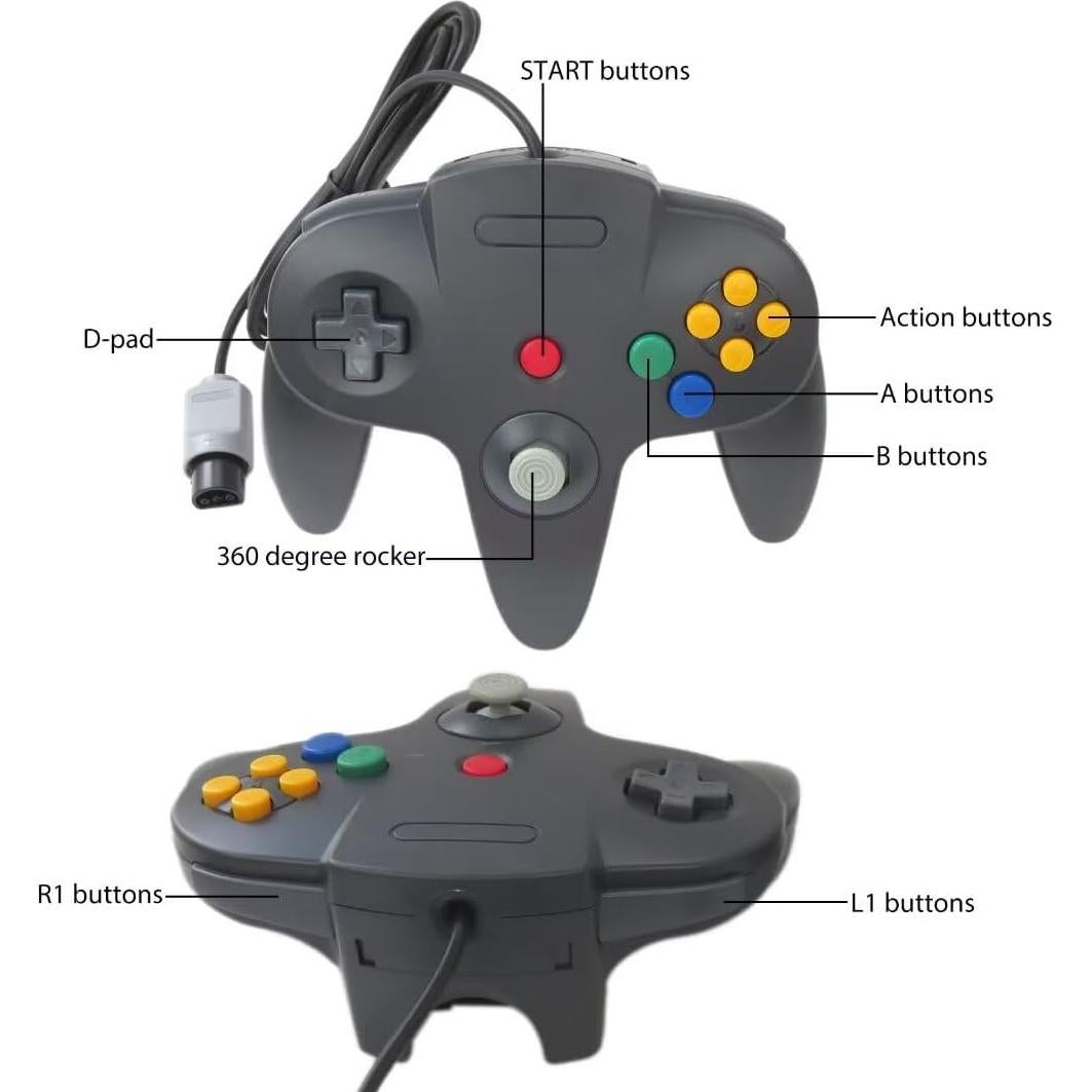 Controlador Joystick Clásico Loner para Nintendo 64 - 2 Pack
