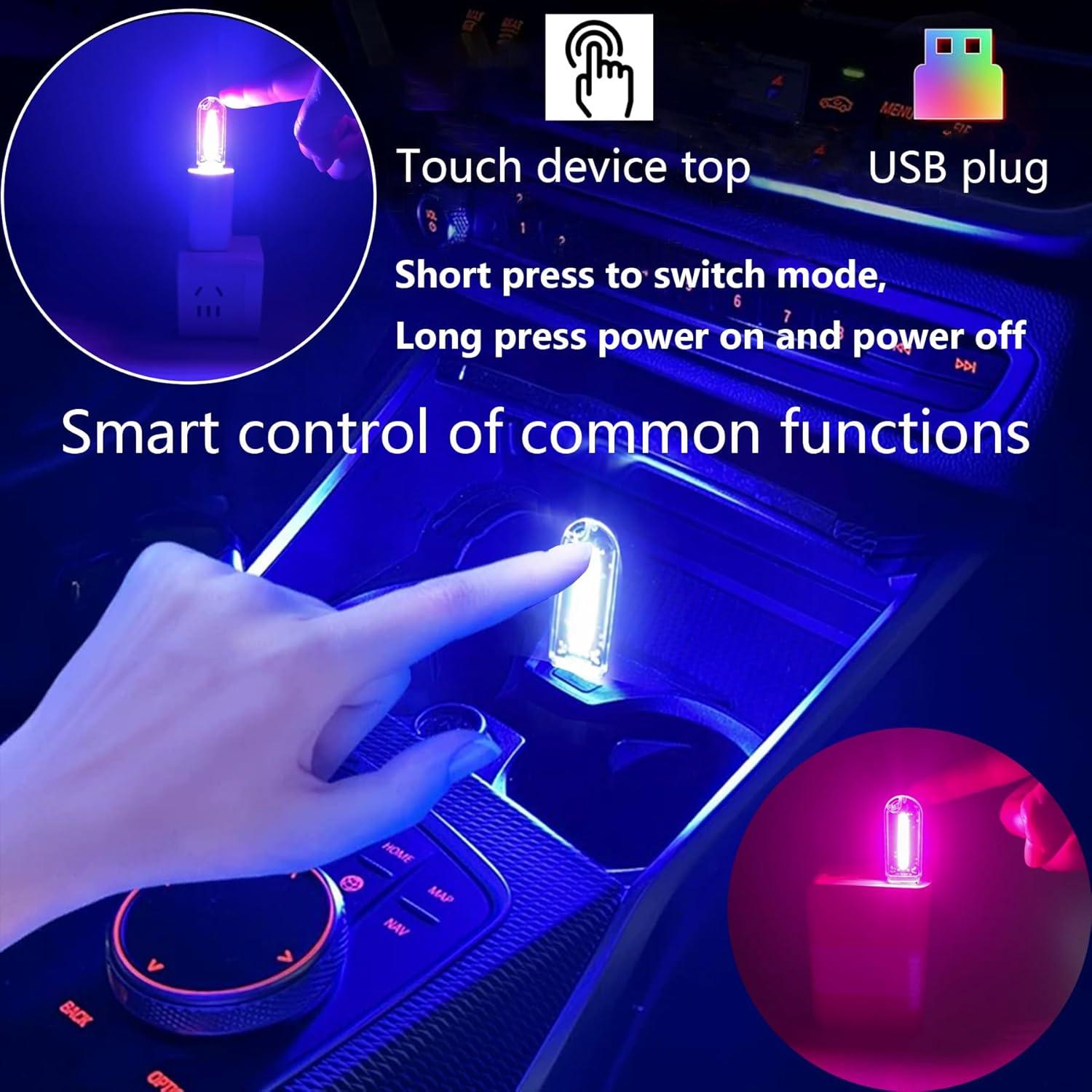 Lámpara LED RGB USB FZSSHYG para Interior de Coche, Control APP
