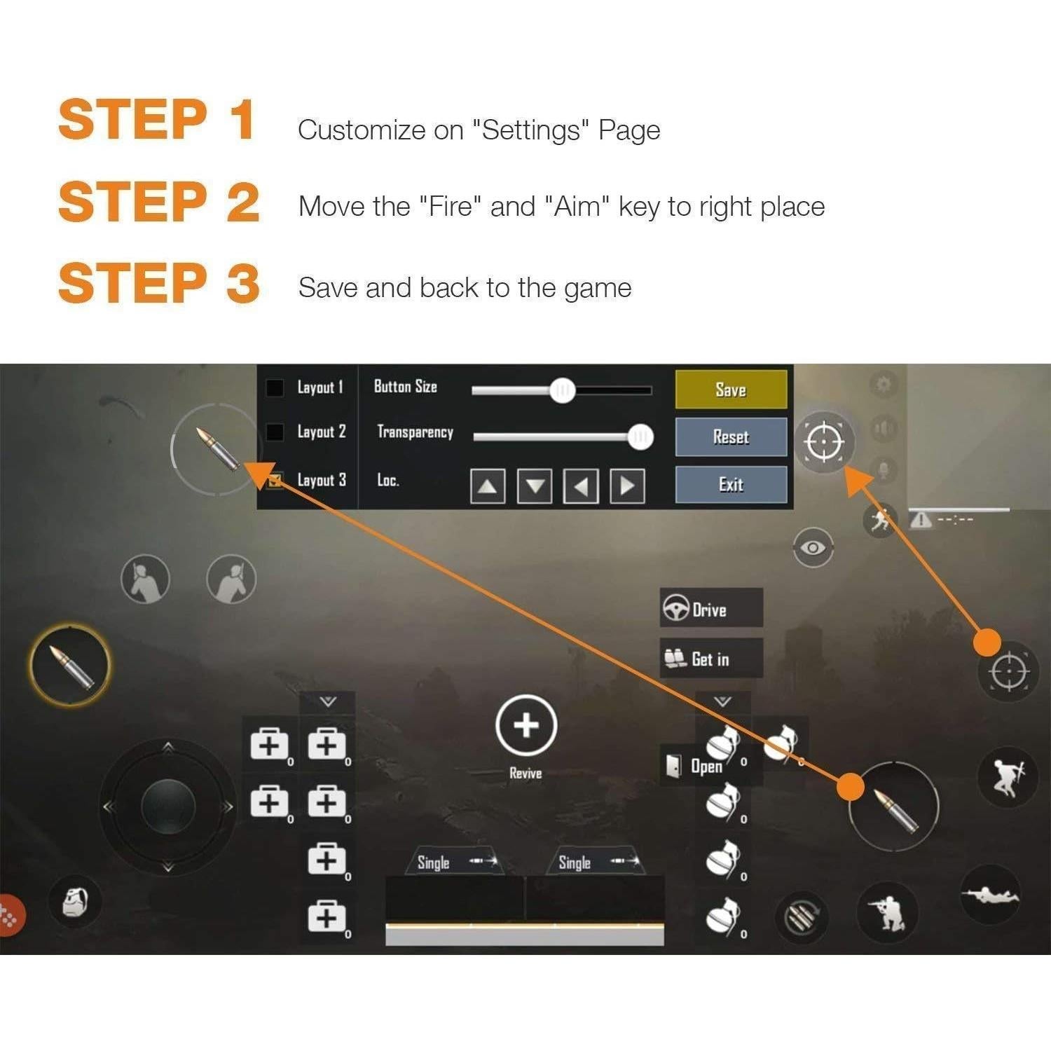 Controlador de Juego Móvil COOBILE 3 en 1 para PUBG y más