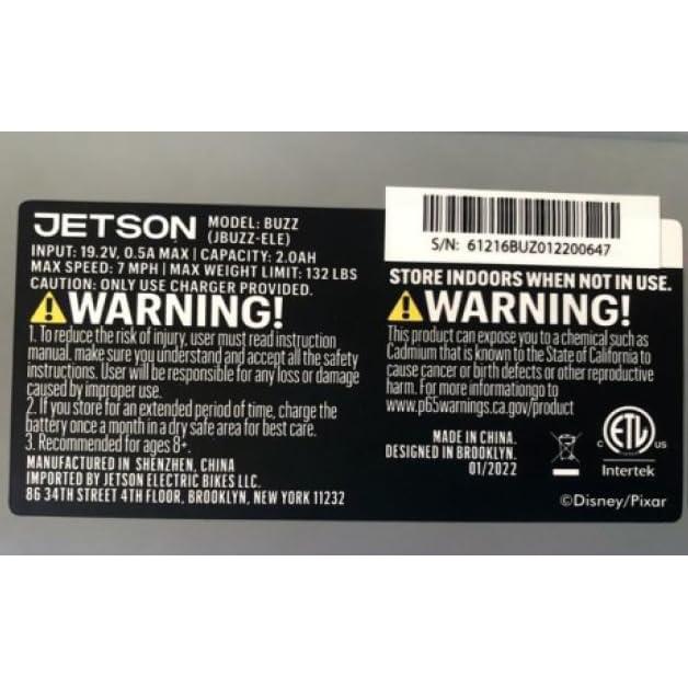 Scooter Eléctrico Jetson Disney Buzz Lightyear 11.27 km/h