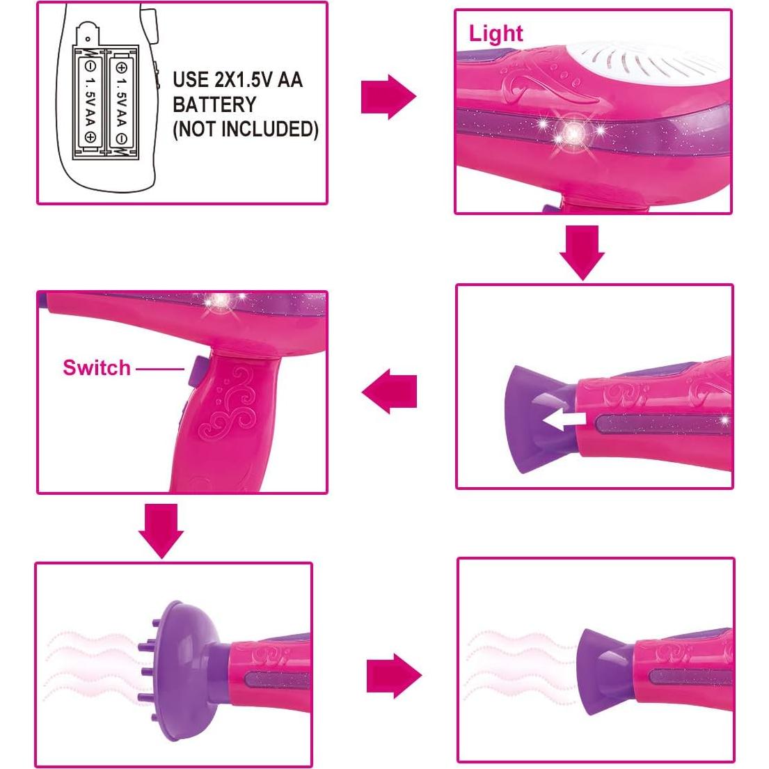 Conjunto de Juego de Peluquería Bettina Vogue con Secador y Espejo