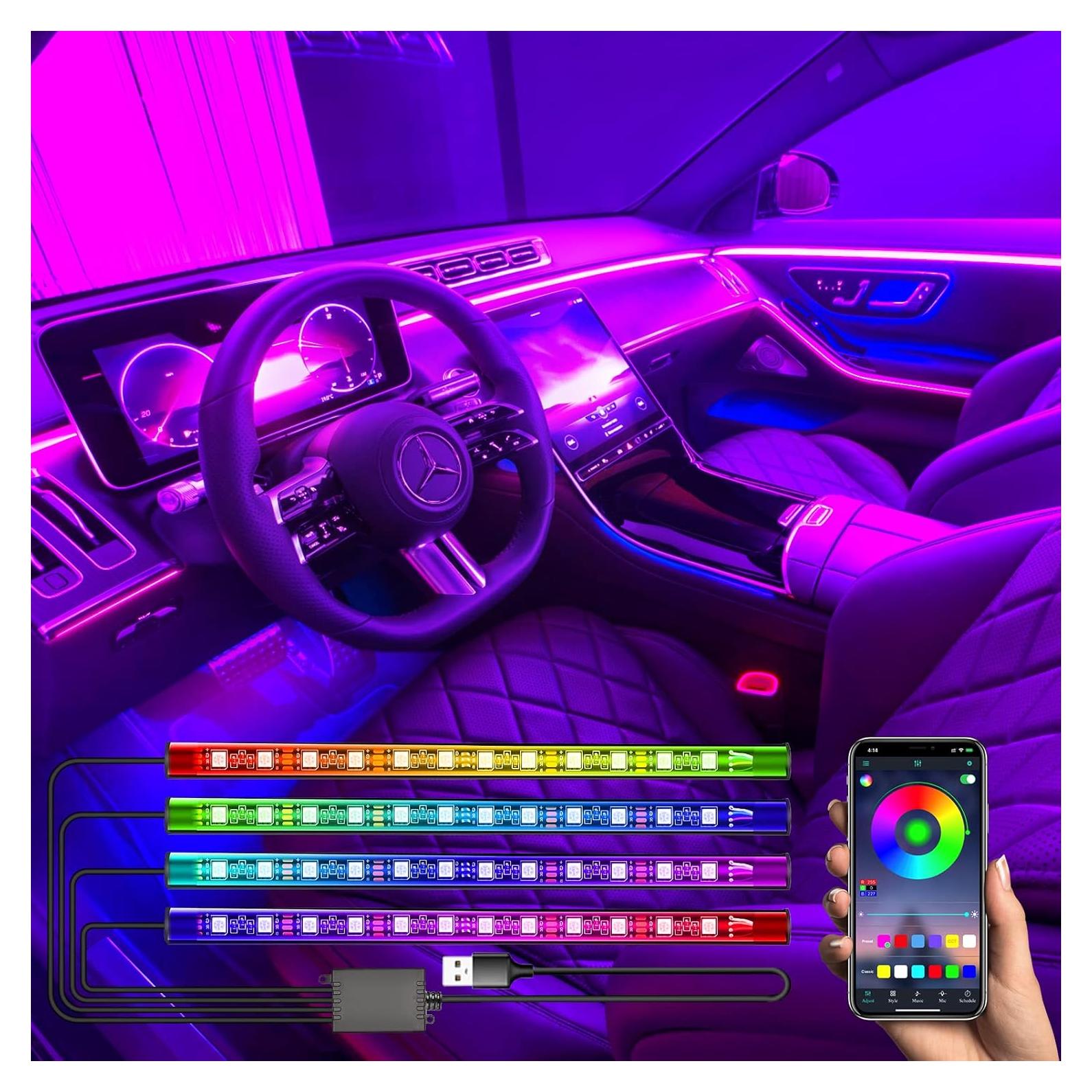 Tira de luz LED Abnija 48 LED Multicolor Bluetooth 12V