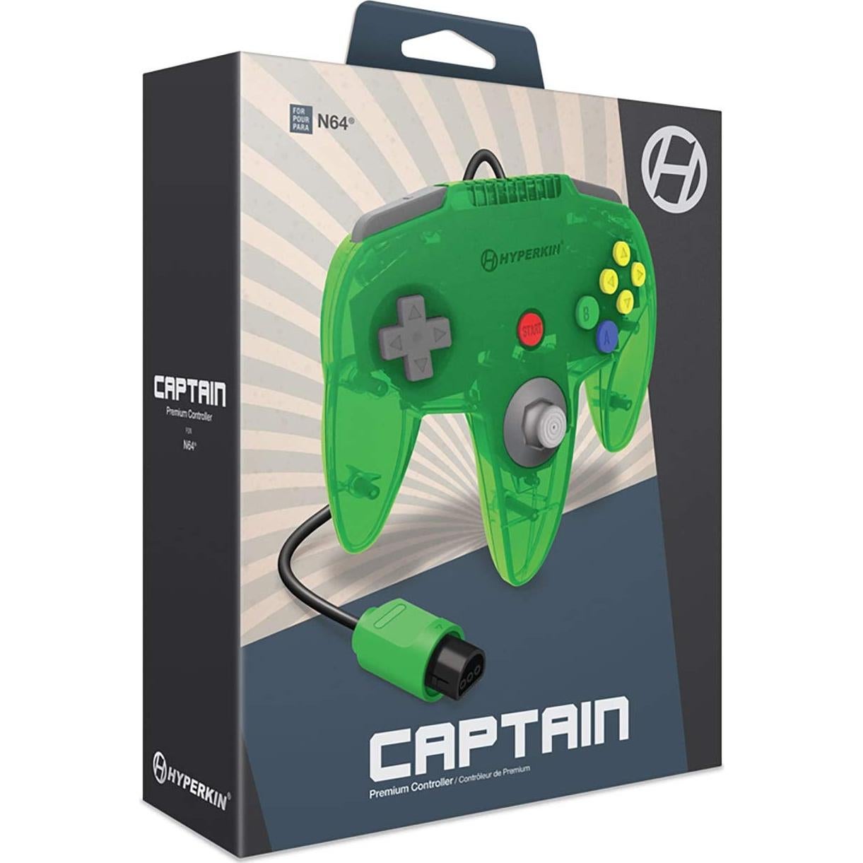 Controlador Premium Hyperkin Capitán N64 Verde Lima + Tarjeta 256KB