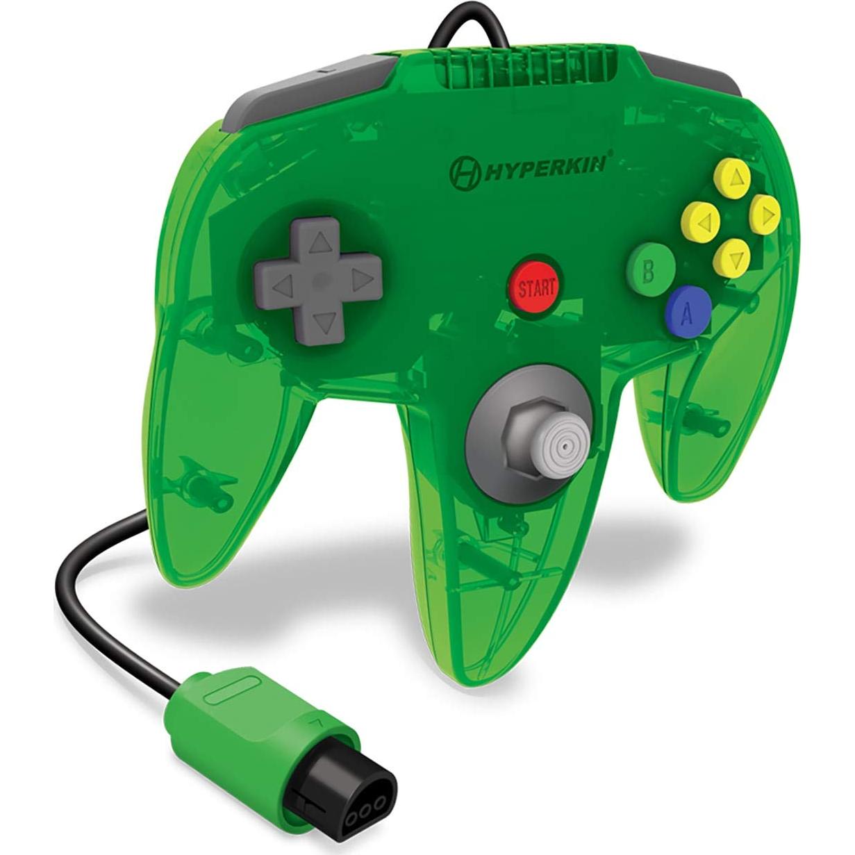 Controlador Premium Hyperkin Capitán N64 Verde Lima + Tarjeta 256KB