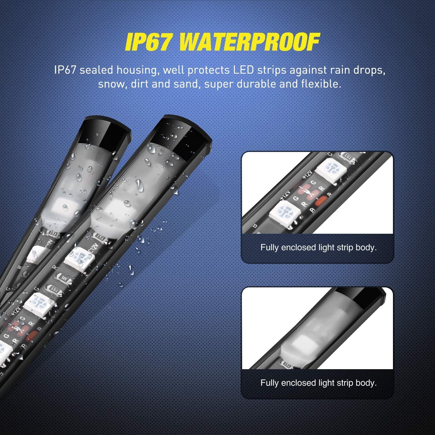 Kit de Tira de Luz LED RGB Nilight TL-31 para Cama de Camión 2 Pcs