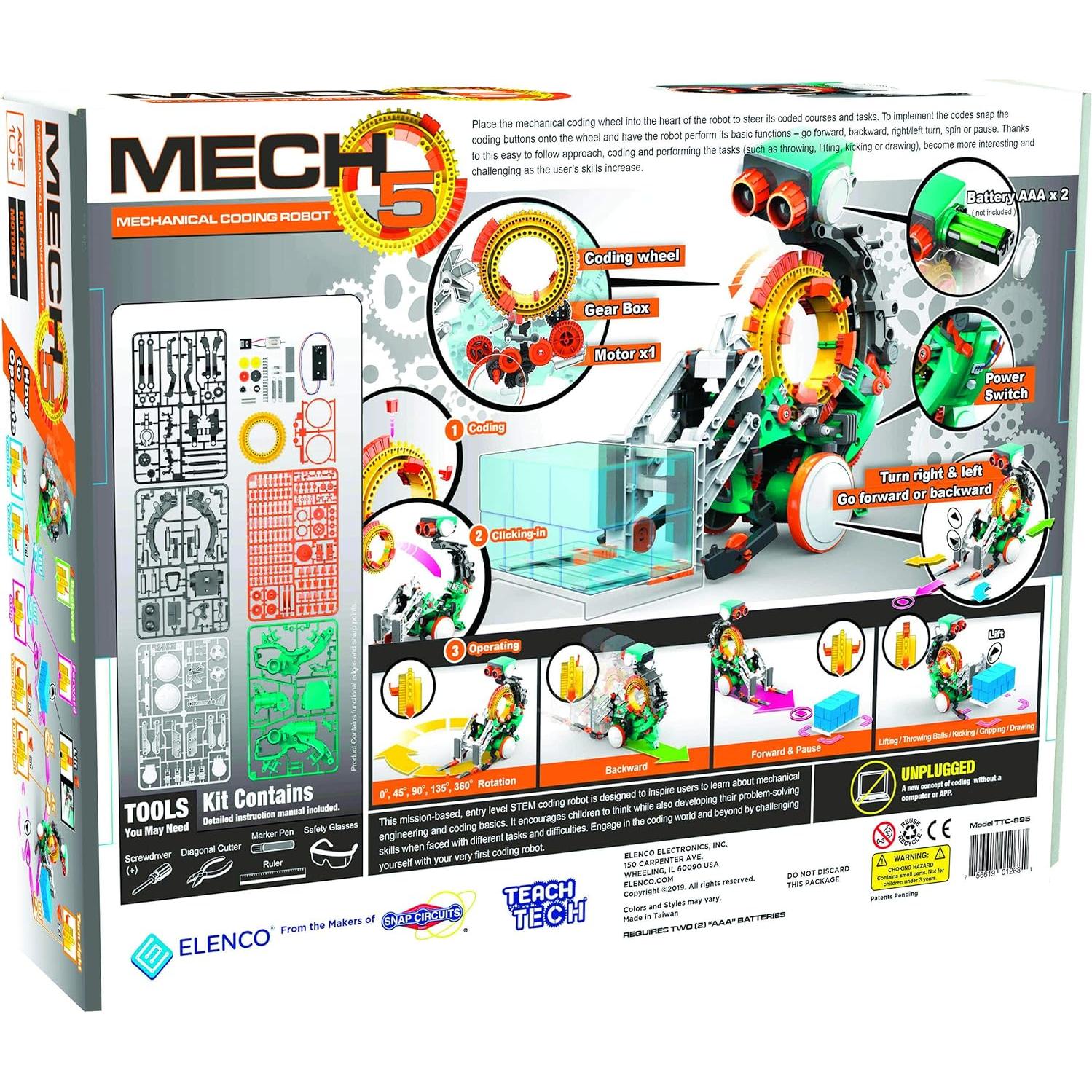 Robot de Codificación Mecánica Mech-5 Elenco STEM 10+