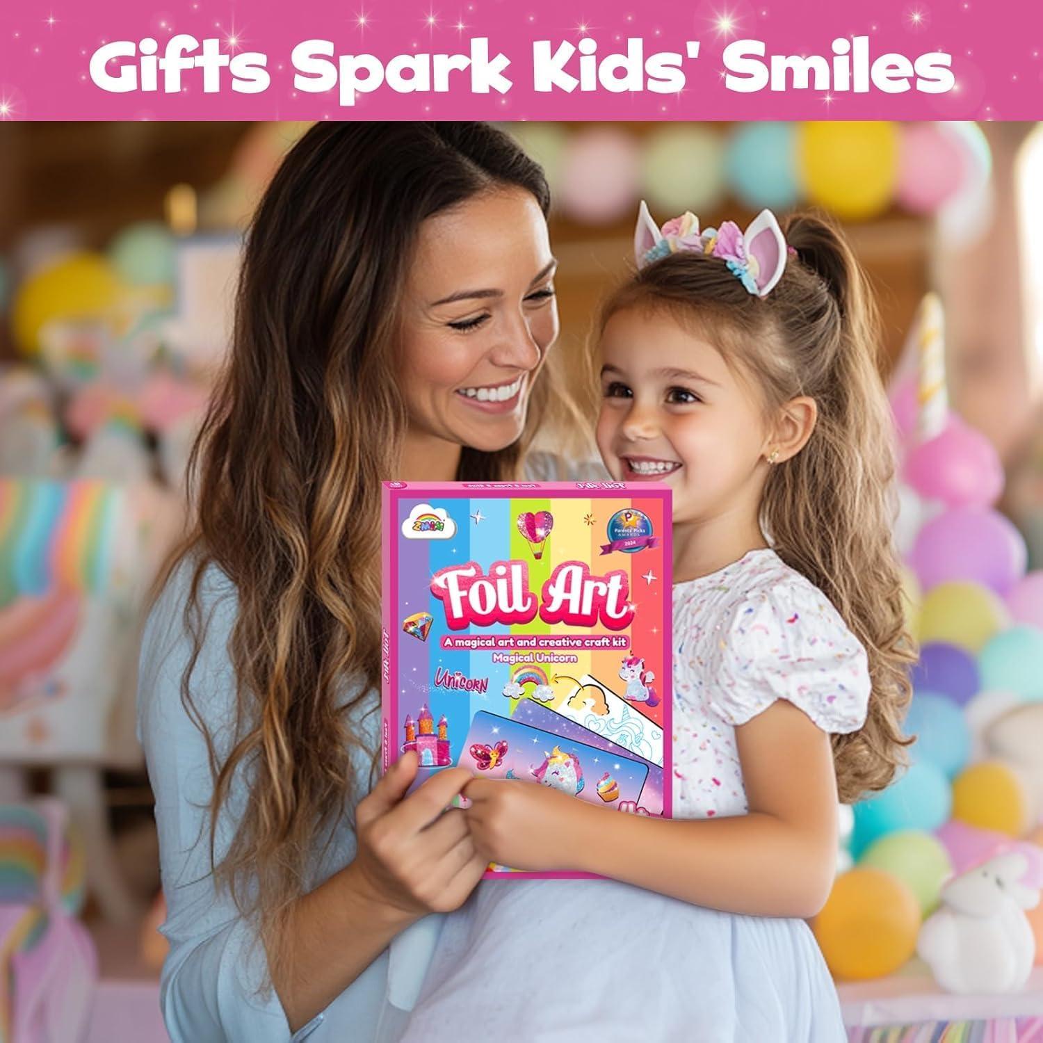 Kit de Arte en Foil ZMLM Unicornio para Niños 4-8 Años