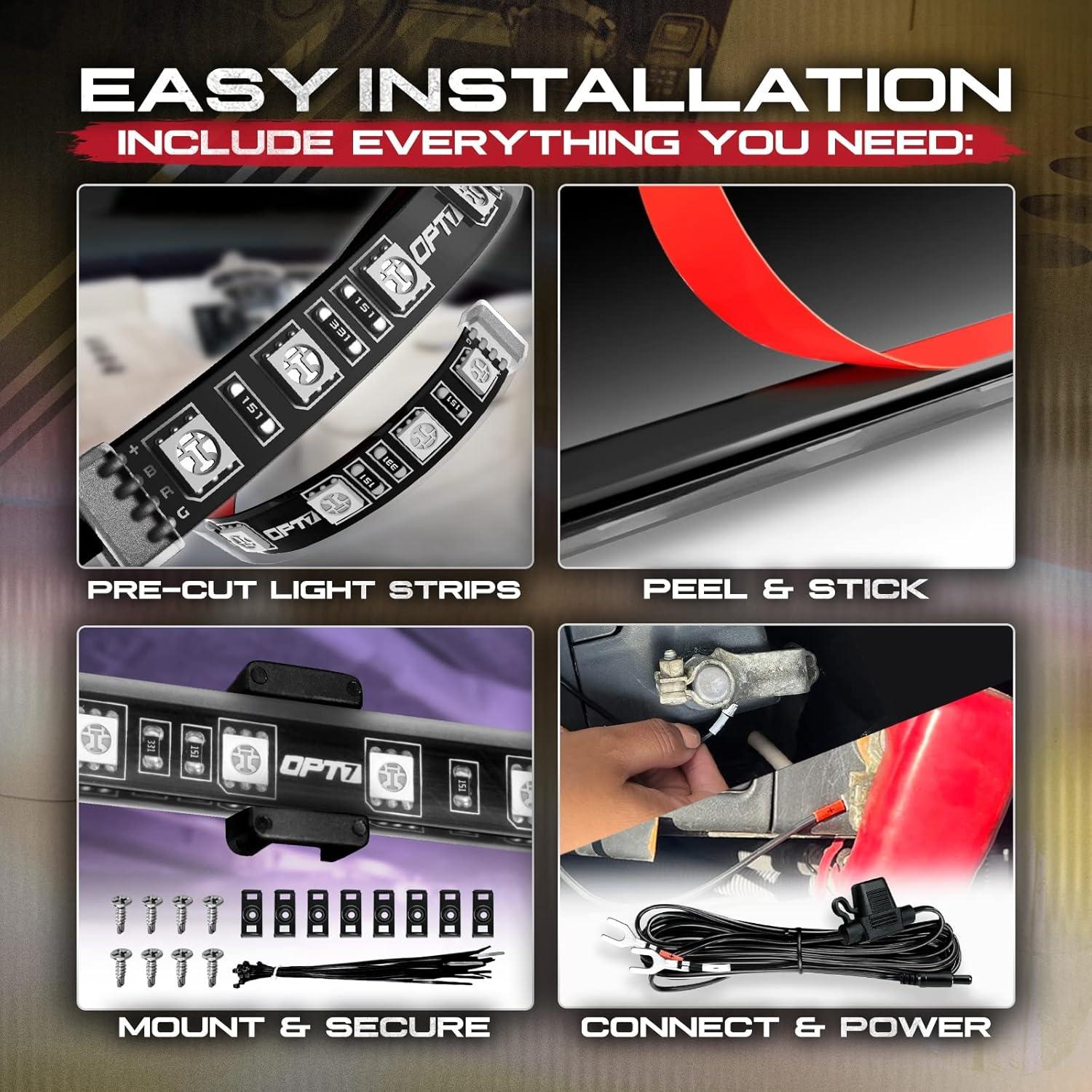 Luces LED Marinas OPT7 Aura RGB 12V, Impermeables IP67, 8 pies