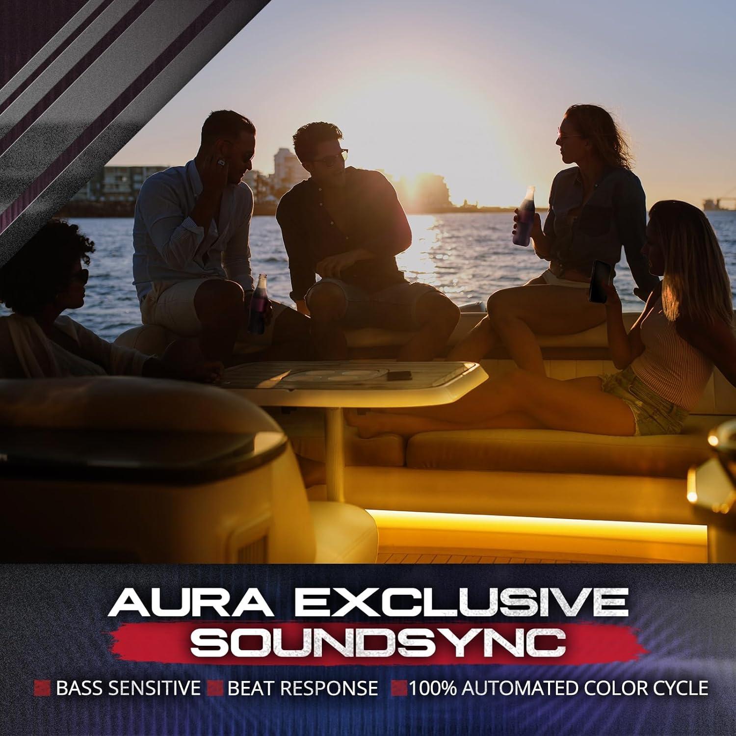 Luces LED Marinas OPT7 Aura RGB 12V, Impermeables IP67, 8 pies