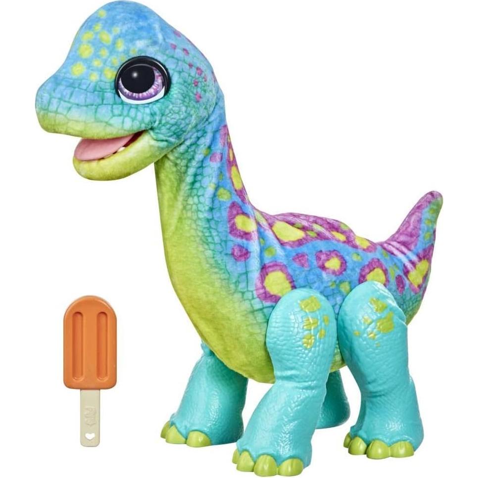 FurReal Snackin' Sam El Bronto - Dinosaurio Interactivo 40+ Sonidos