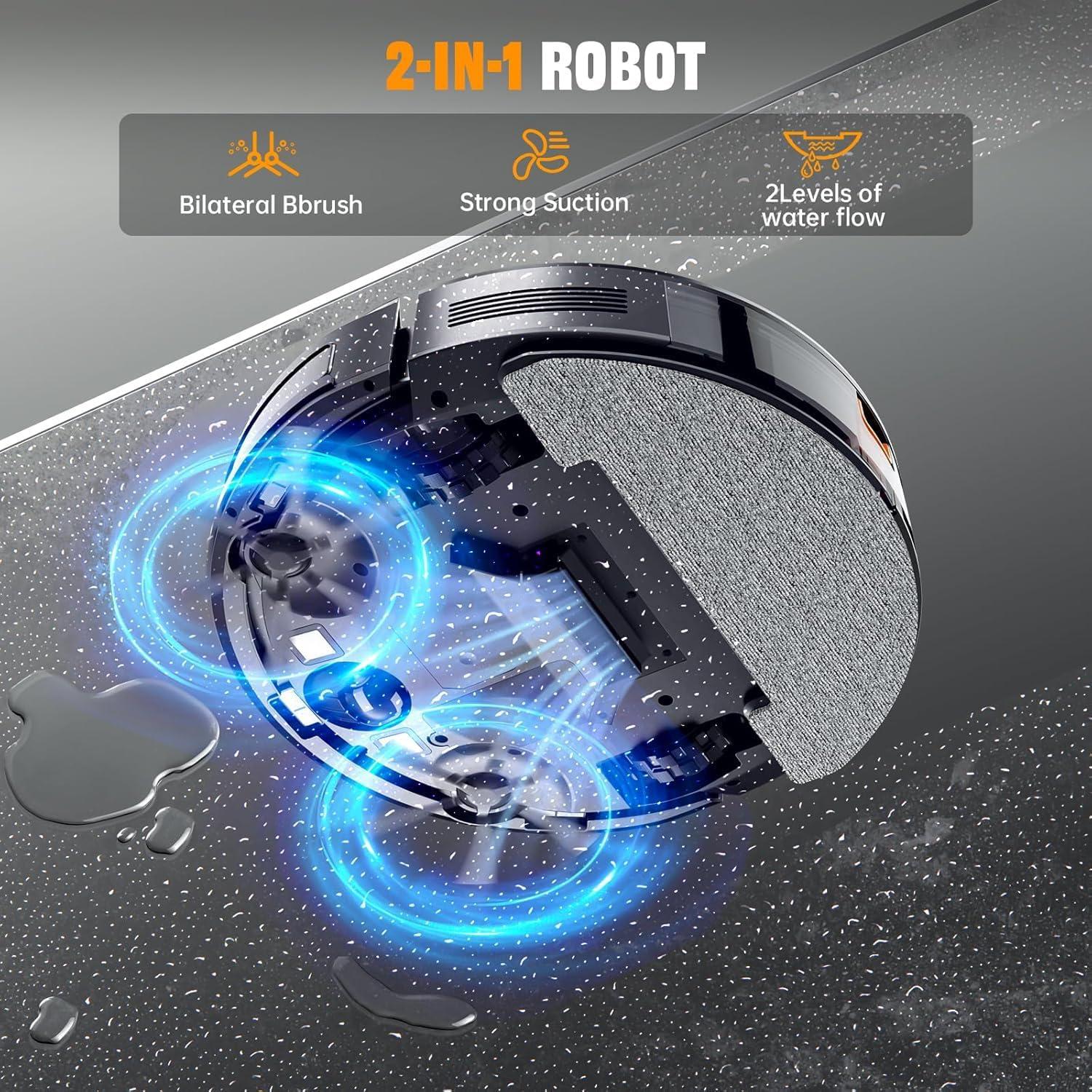 Aspiradora Robótica XIEBro T8S 2 en 1 con Mopa, 3200Pa