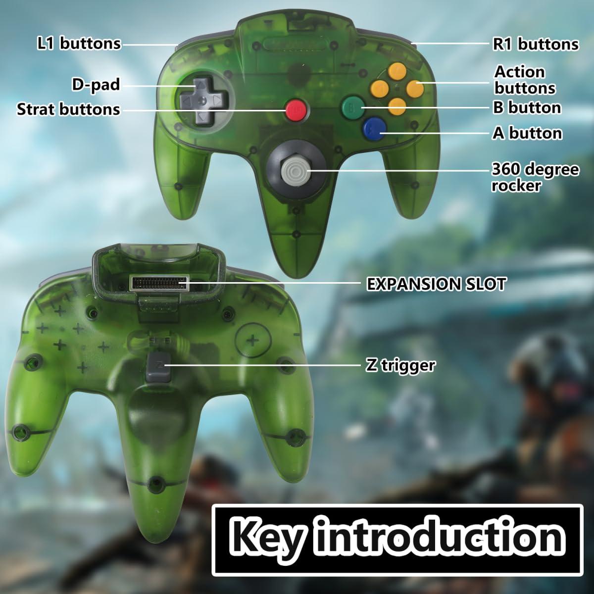 Controlador Clásico con Cable Loner para Consola N64 - 2 Unidades