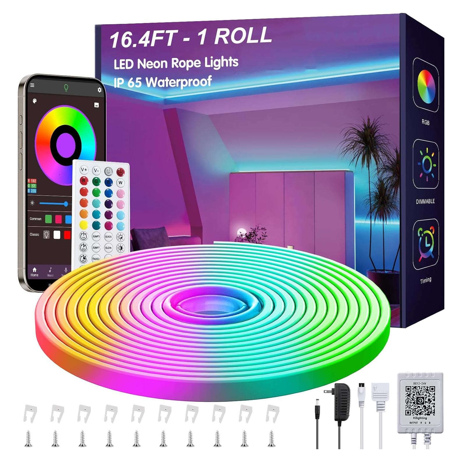 Tira de Luz LED Neón Ledagic 5m Control Remoto IP65